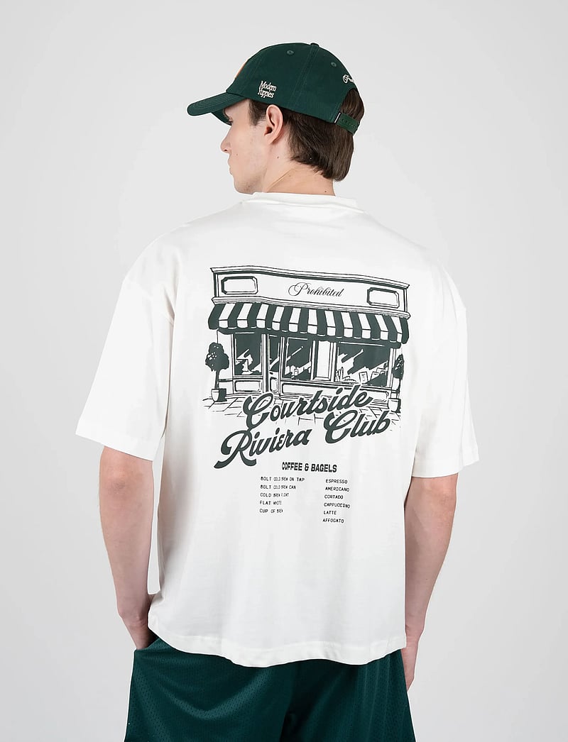Prohibited - Coffee and Bagel Tee - kortærmede t-shirts - off-white - 3
