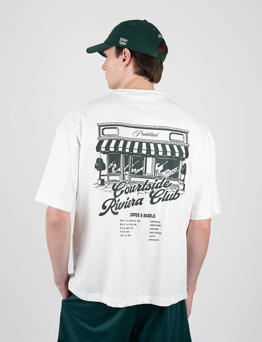 Prohibited - Coffee and Bagel Tee - kortermede t-skjorter - off-white - 3
