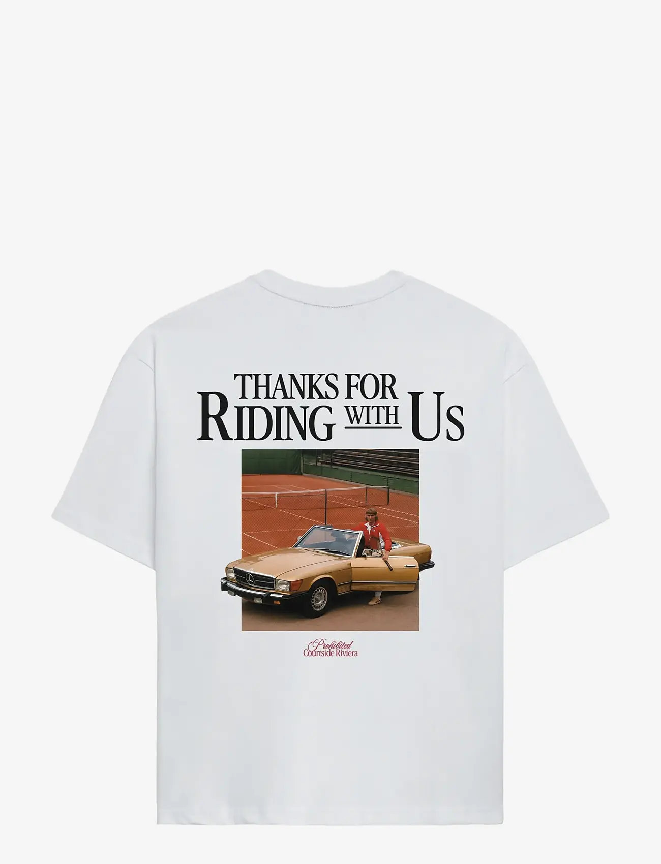 Prohibited - Courtside Riviera Tee - kortærmede t-shirts - off-white - 1