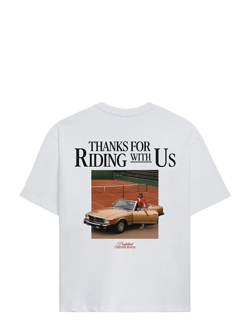 Prohibited - Courtside Riviera Tee - kortærmede t-shirts - off-white - 1