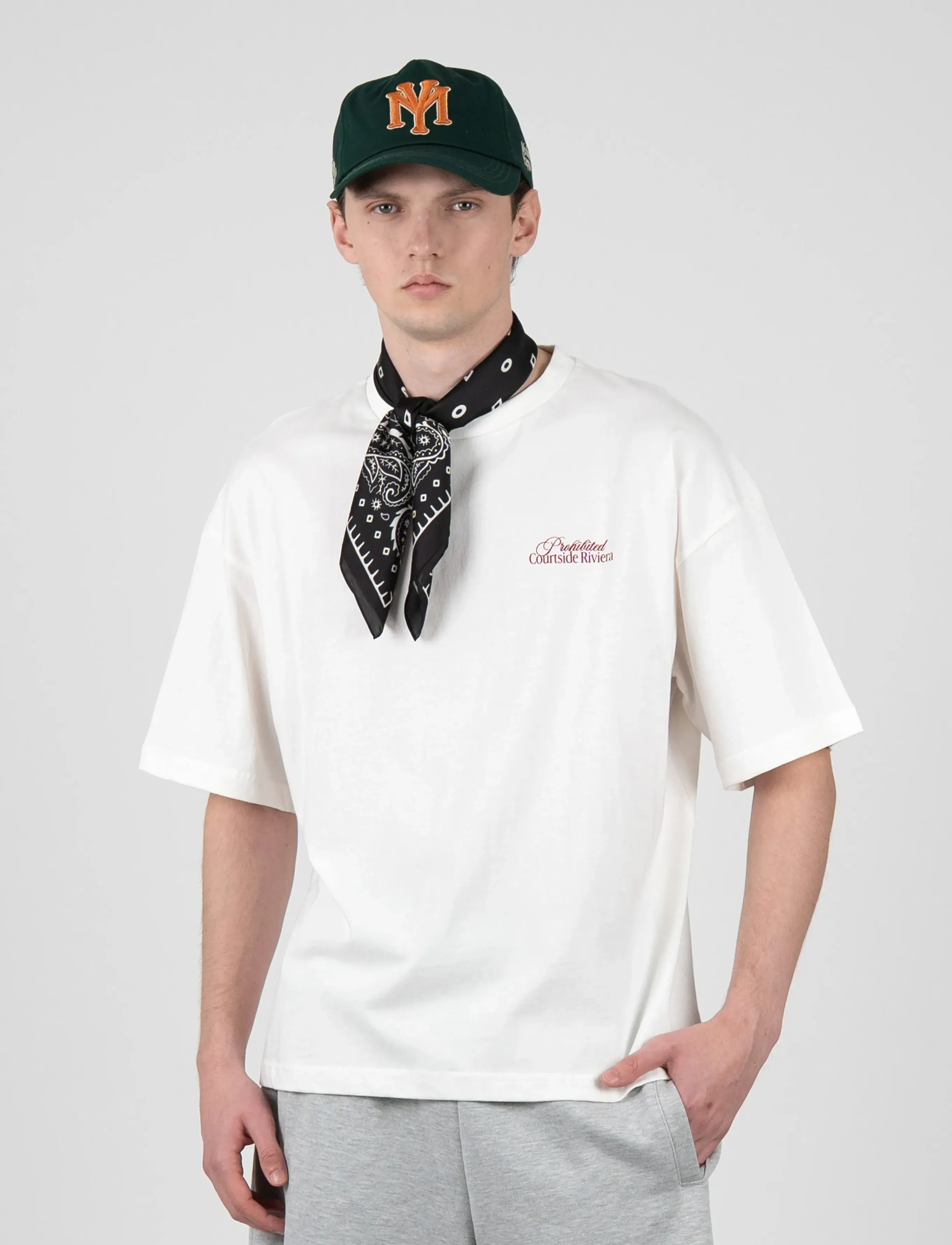 Prohibited Courtside Riviera Tee, L, Cream, T-Shirts > Kortærmede, Herre