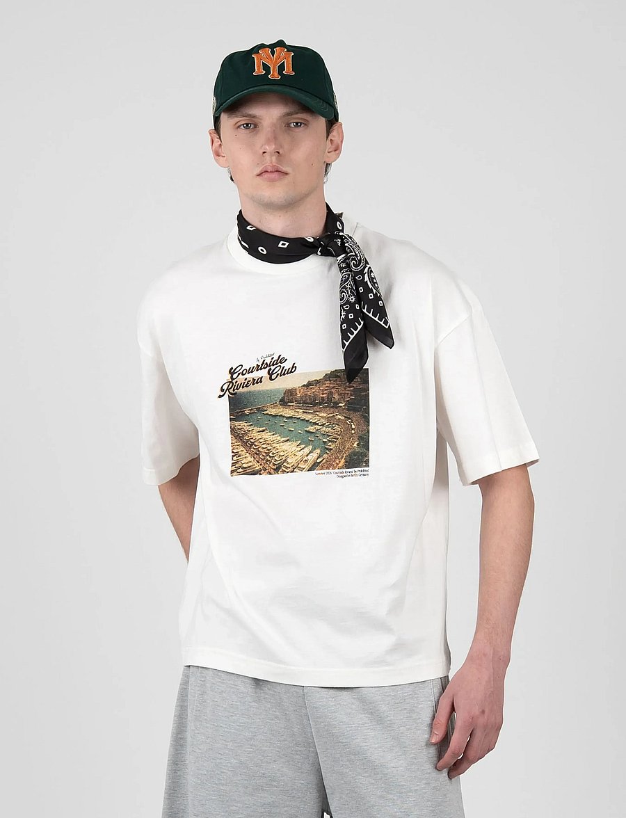 Prohibited - Champagne Courtside Tee - kortærmede t-shirts - off-white - 0