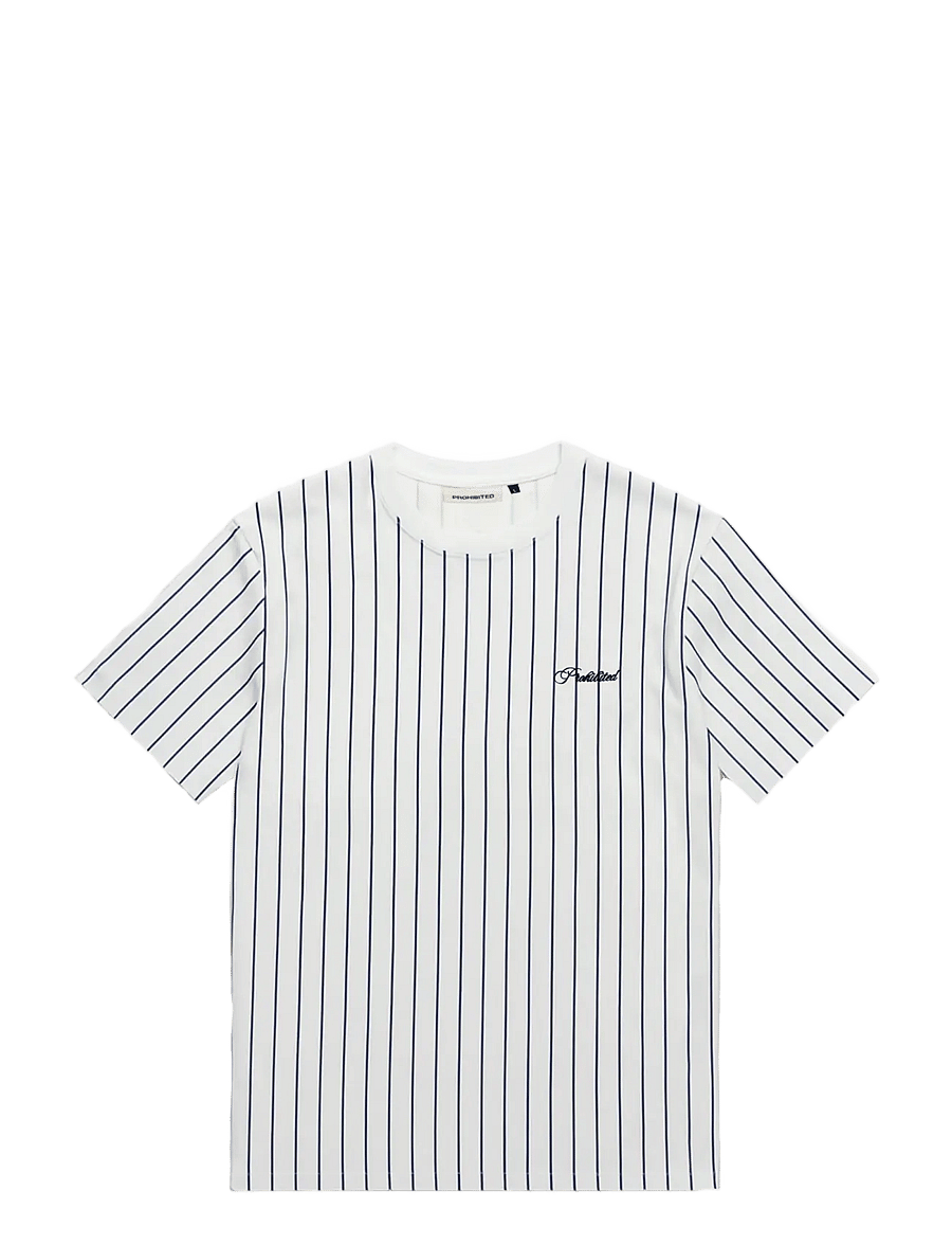 Prohibited - Pinstripe Tee - off-white - 1