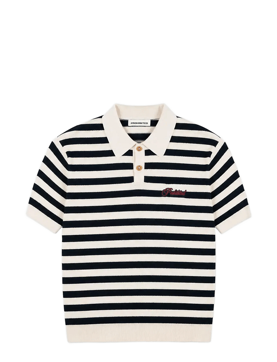 Prohibited - Court Knit Polo - gestrickte polohemden - black - 1