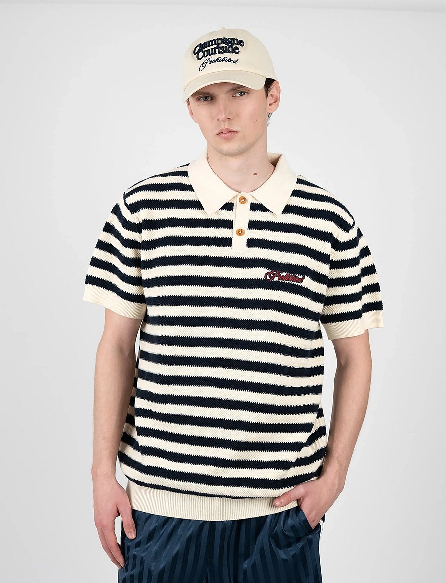 Prohibited - Court Knit Polo - gestrickte polohemden - black - 0