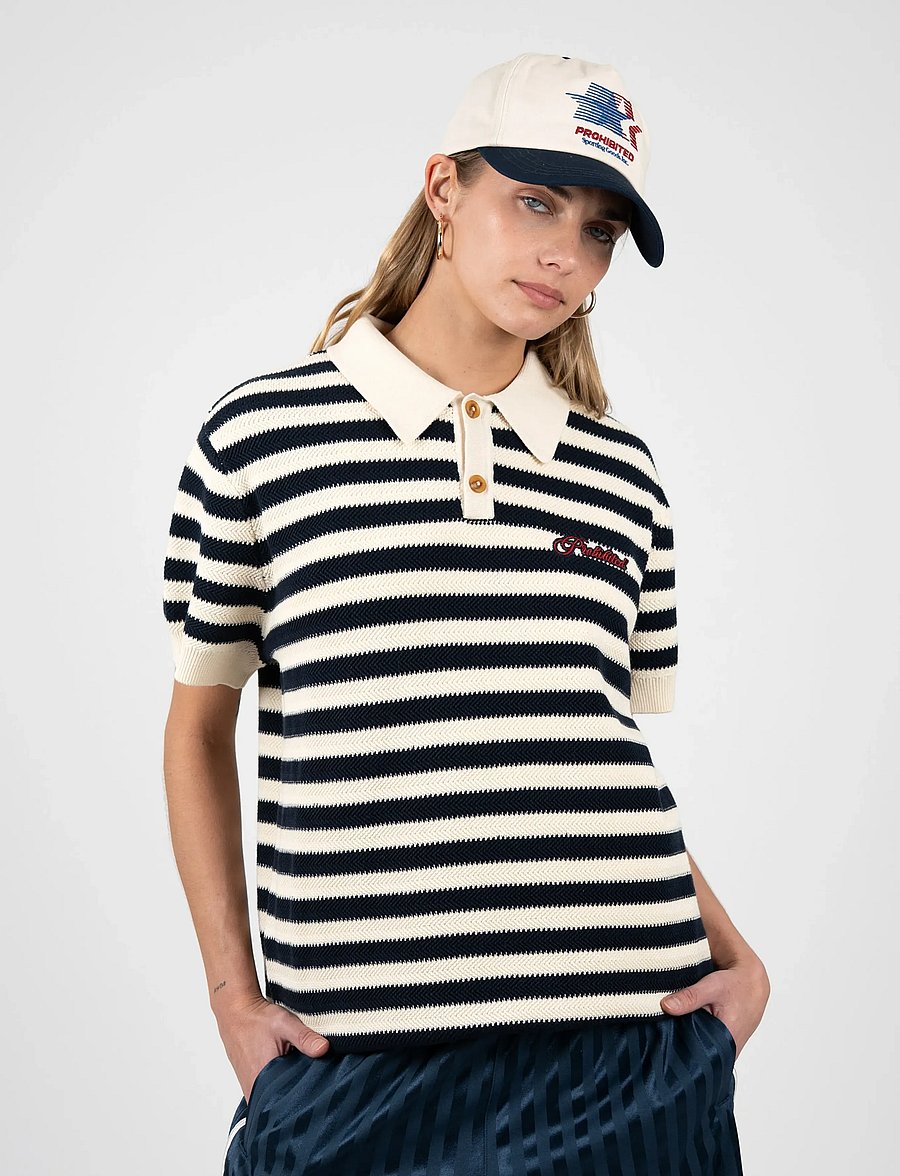 Prohibited - Court Knit Polo - gestrickte polohemden - black - 5