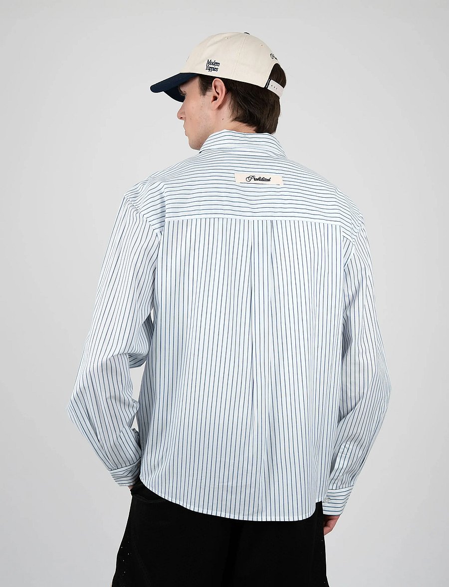 Prohibited - Dugout Dress Shirt - gestreifte hemden - light blue - 3