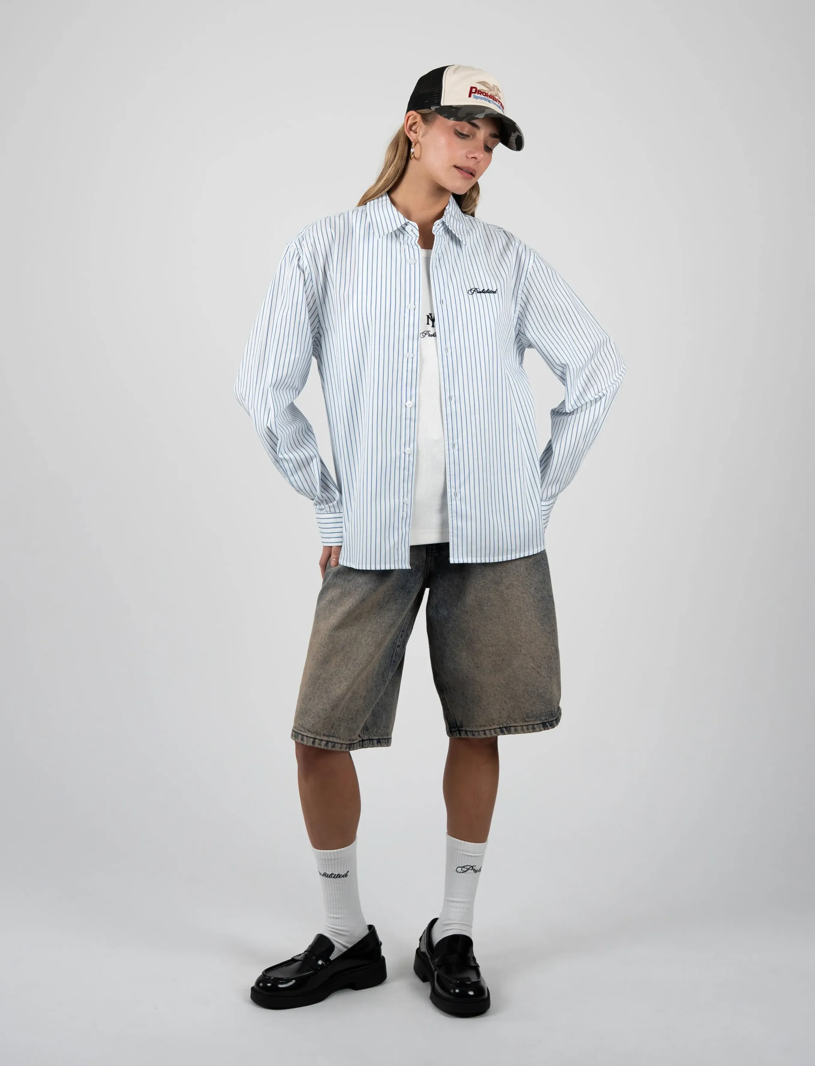 Prohibited - Dugout Dress Shirt - striped shirts - light blue - 4