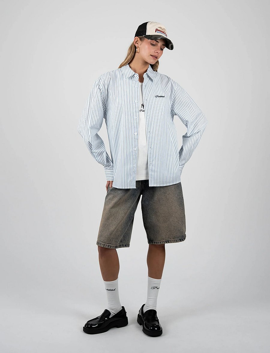 Prohibited - Dugout Dress Shirt - gestreifte hemden - light blue - 4