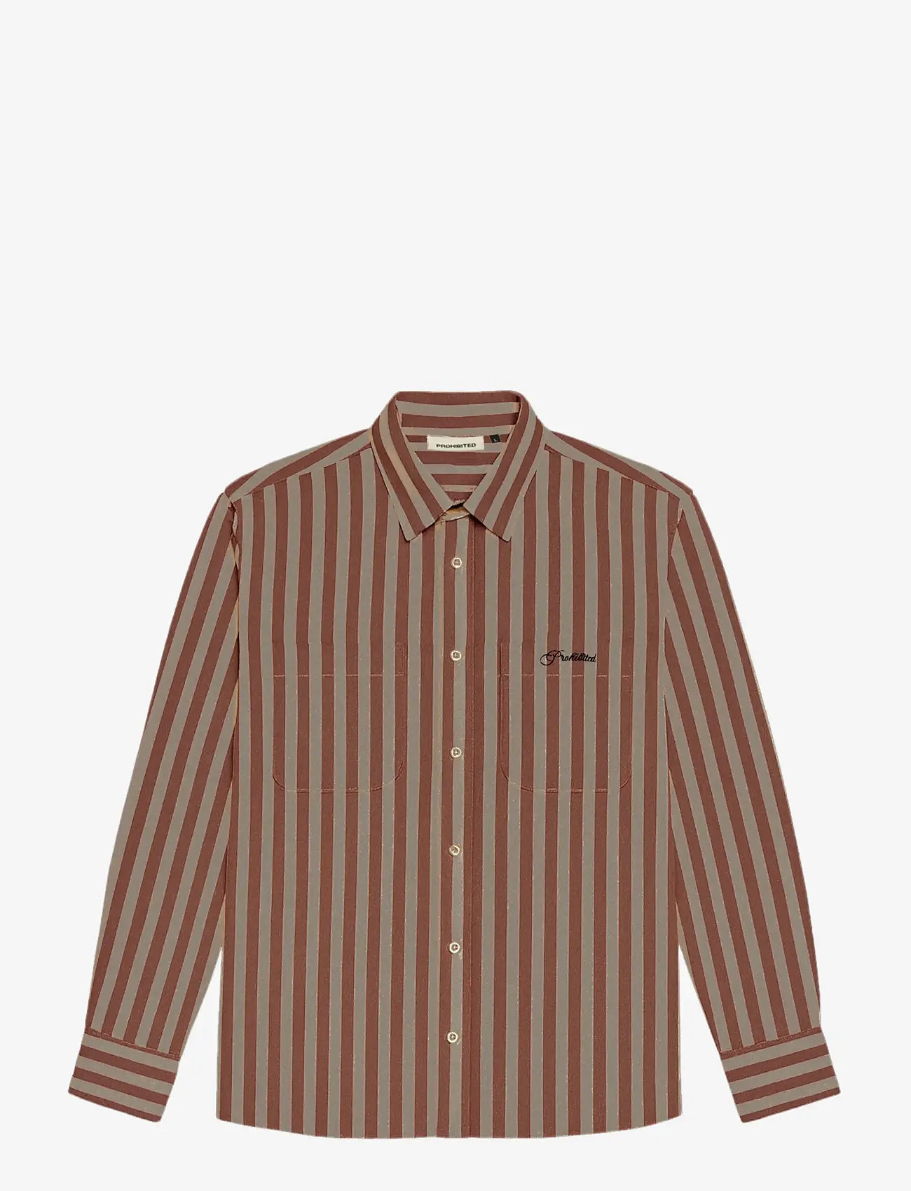 Prohibited - Westbury Dress Shirt - triibulised särgid - brown - 1