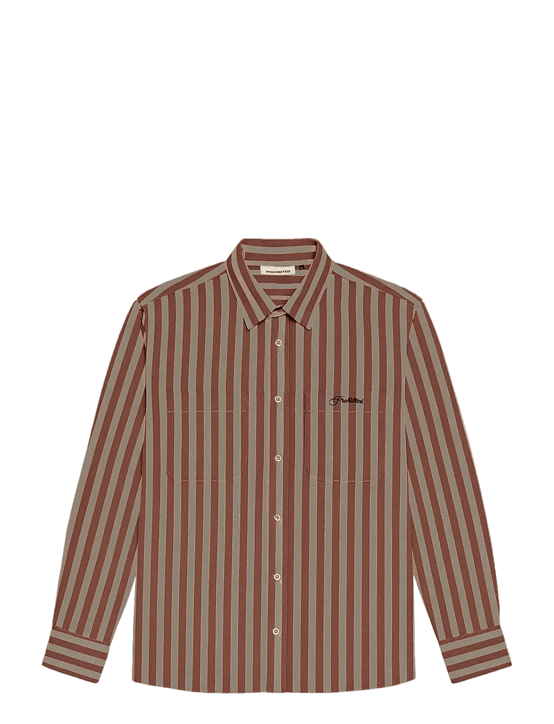 Prohibited - Westbury Dress Shirt - triibulised särgid - brown - 1