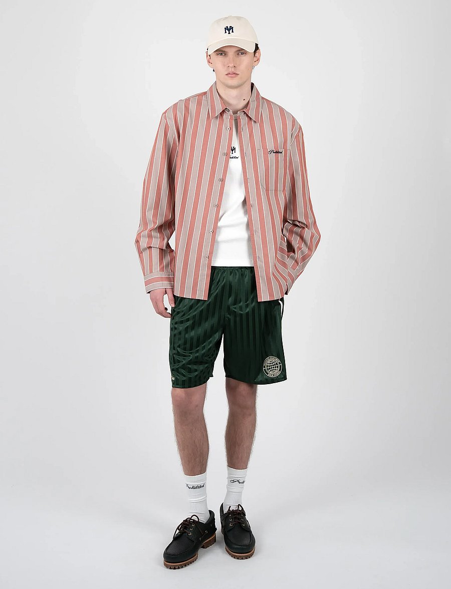 Prohibited - Westbury Dress Shirt - randiga skjortor - brown - 0