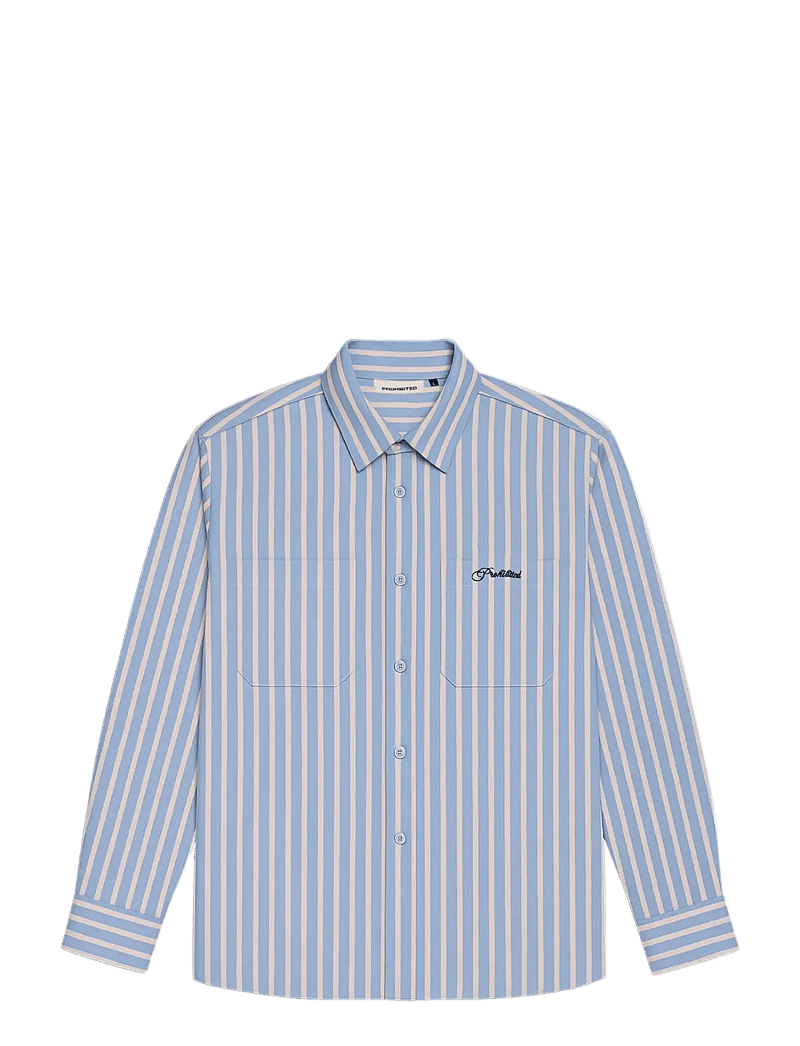 Prohibited - Westbury Dress Shirt - gestreifte hemden - light blue - 1
