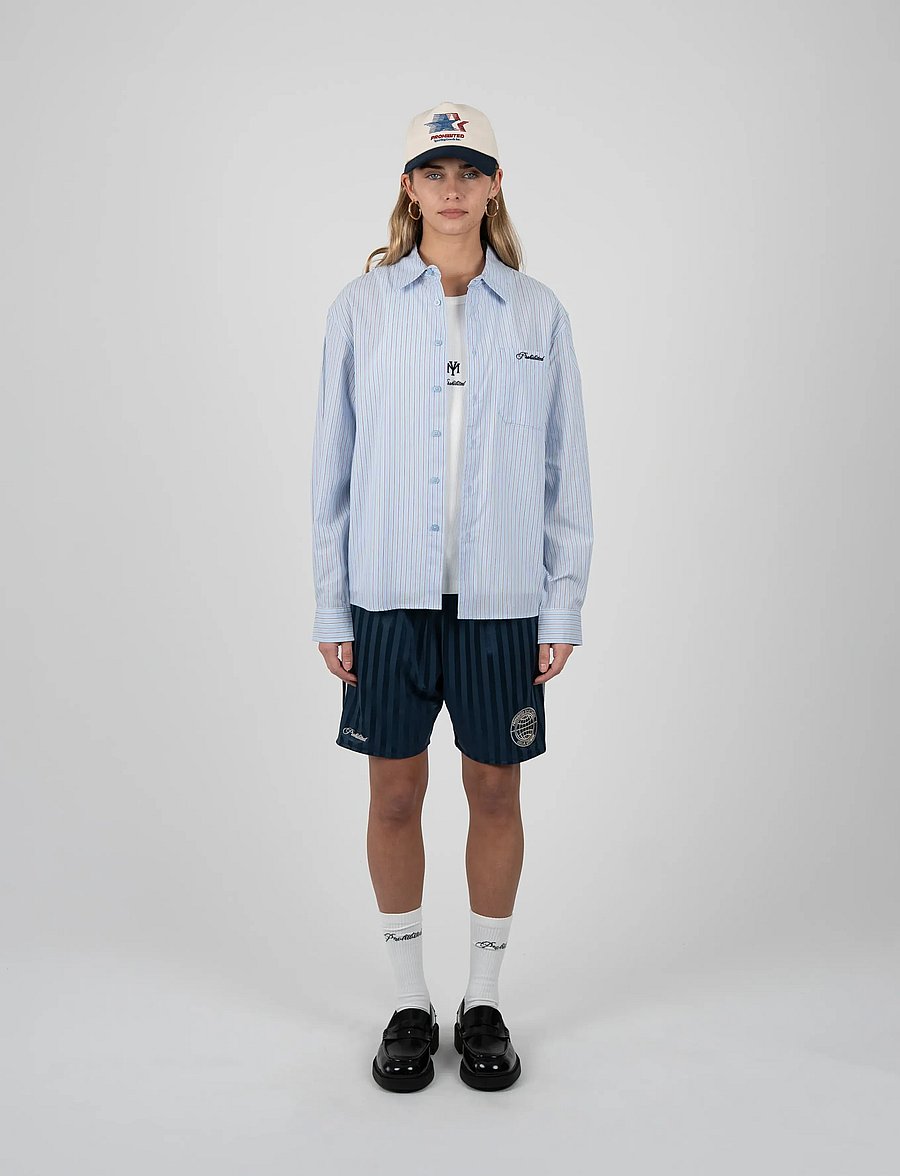 Prohibited - Westbury Dress Shirt - randiga skjortor - light blue - 3