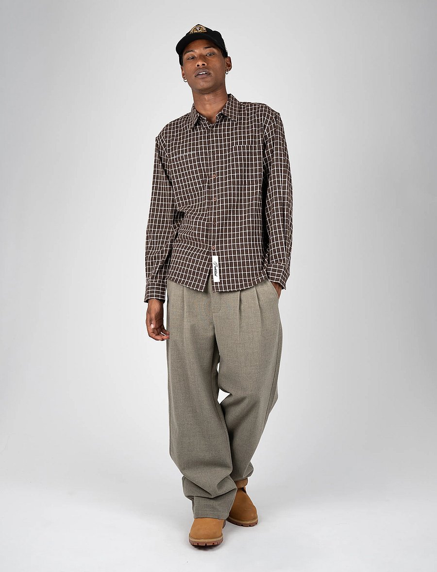 Prohibited - Seasoned Flannel Shirt - flannel-skjorter - brown - 0