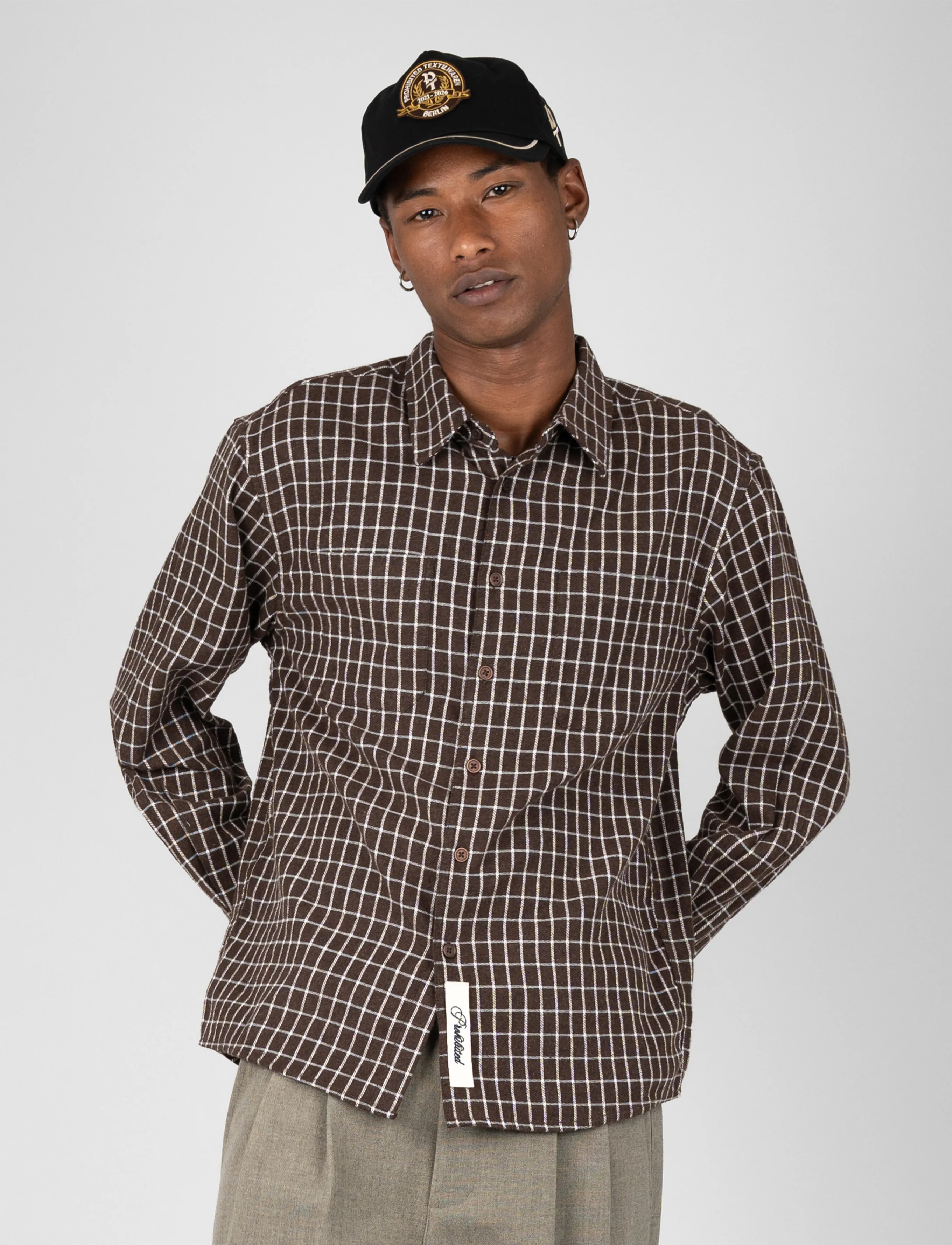 Prohibited - Seasoned Flannel Shirt - brown - 3