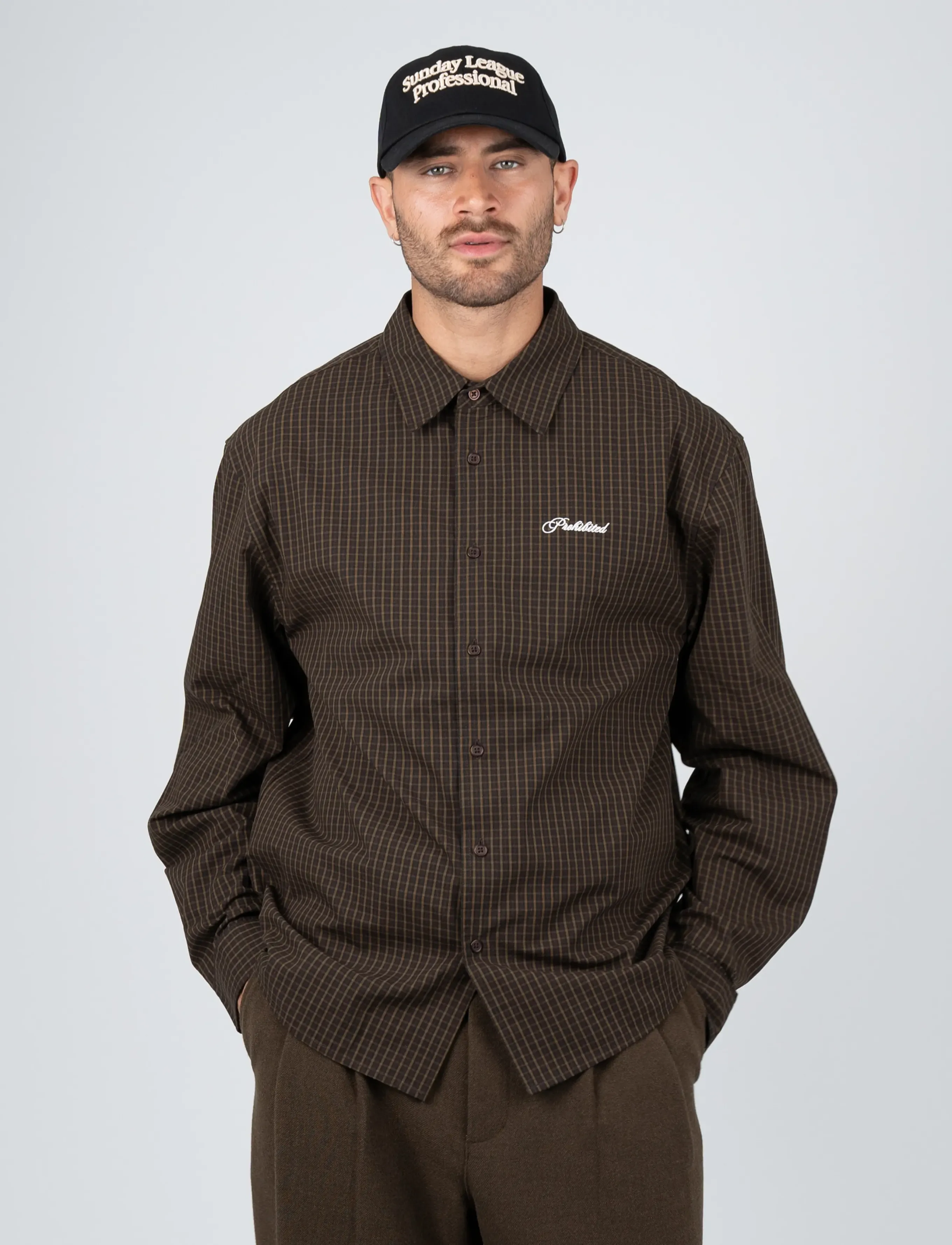 Prohibited Revoke Dress Shirt - Blouses & Shirts - BROWN / brown