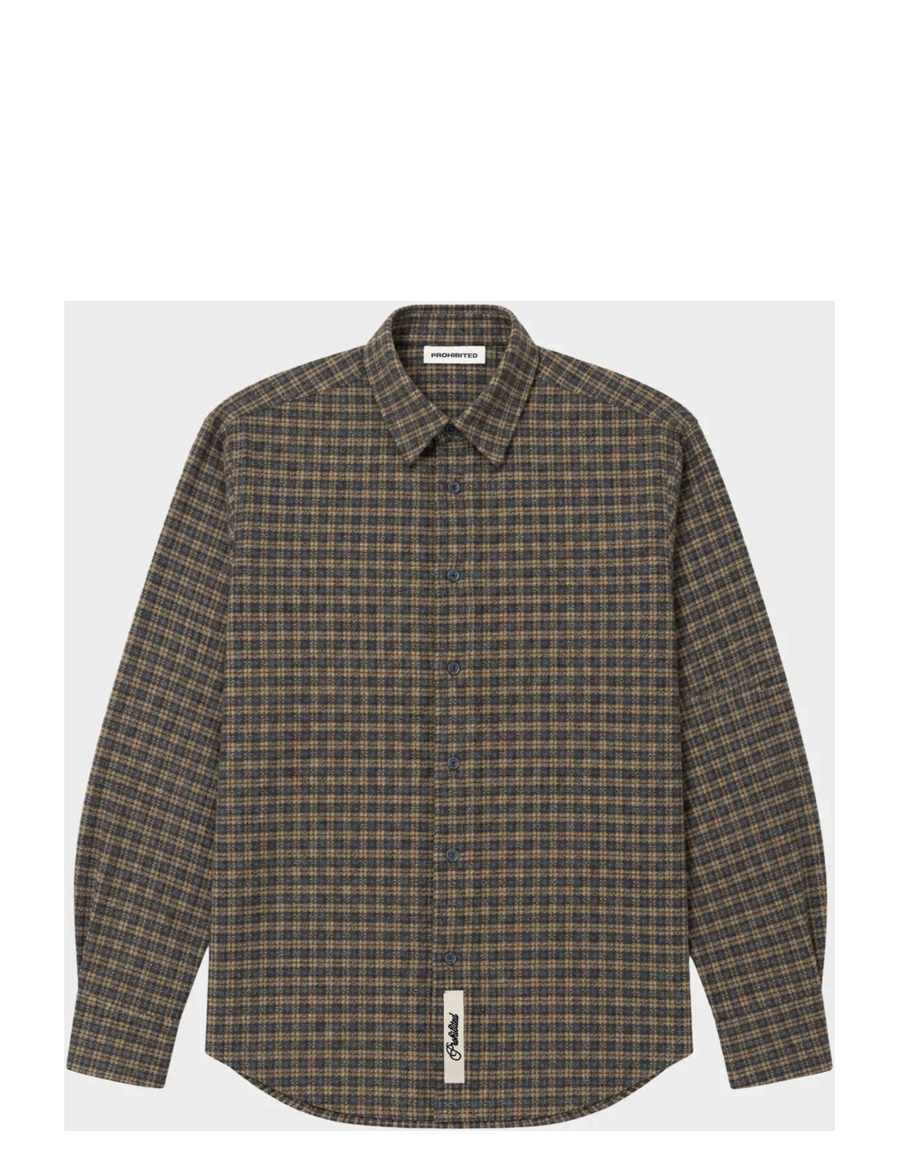 Prohibited - Checkered Flannel Shirt - long-sleeved shirts - yellow - 1