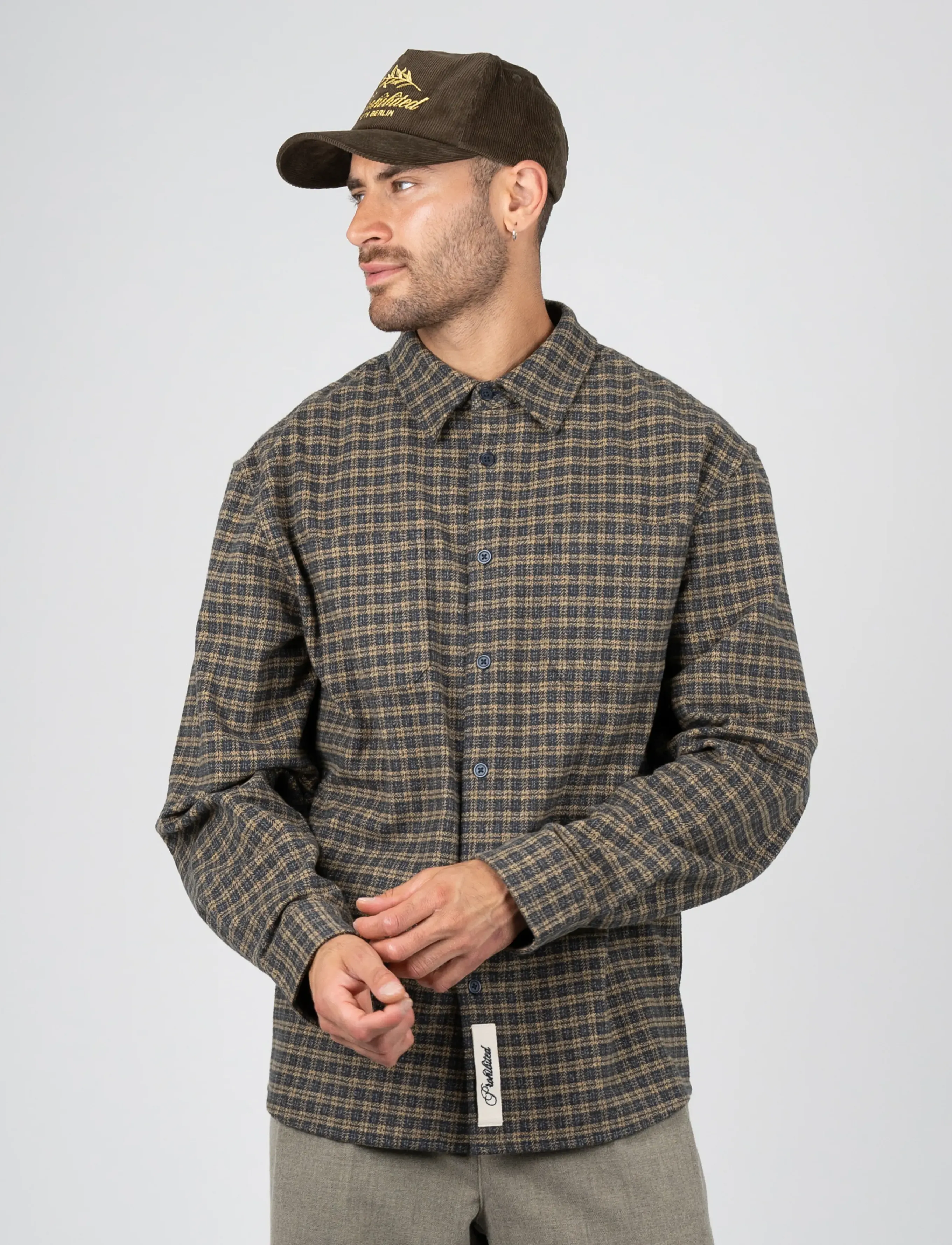 Prohibited Checkered Flannel Shirt - Blouses & Shirts - YELLOW / yellow
