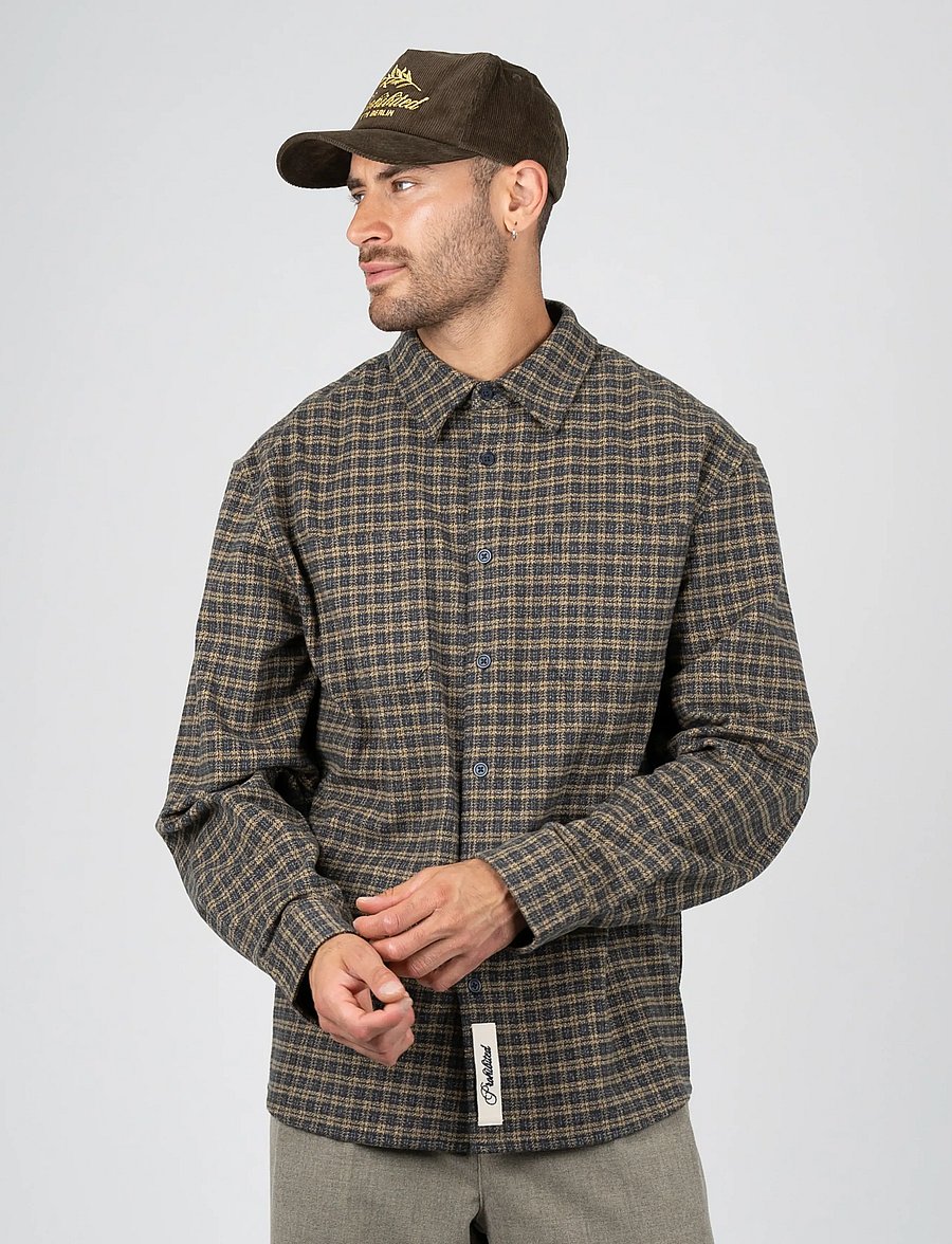Prohibited - Checkered Flannel Shirt - long-sleeved shirts - yellow - 0