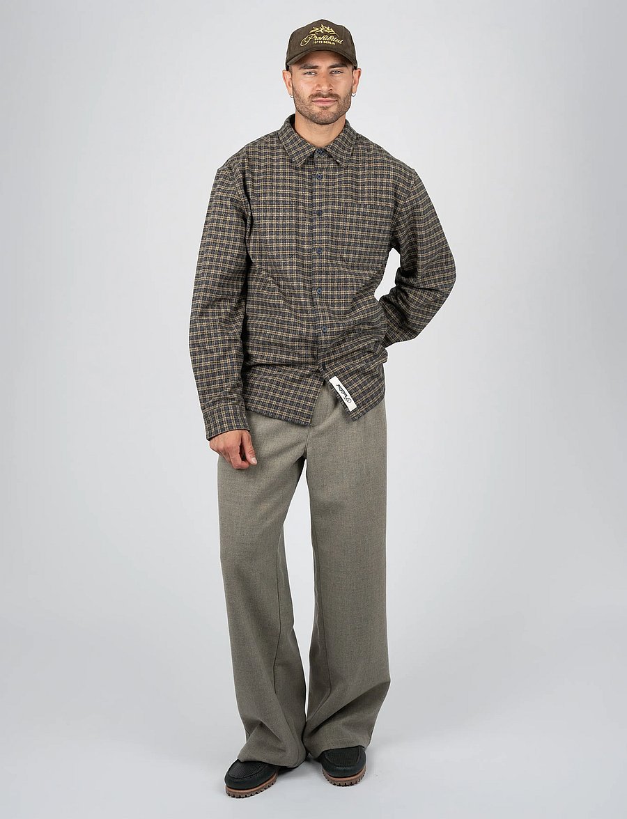 Prohibited - Checkered Flannel Shirt - long-sleeved shirts - yellow - 2