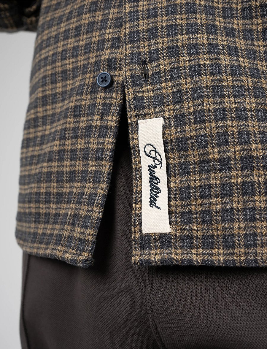 Prohibited - Checkered Flannel Shirt - long-sleeved shirts - yellow - 5