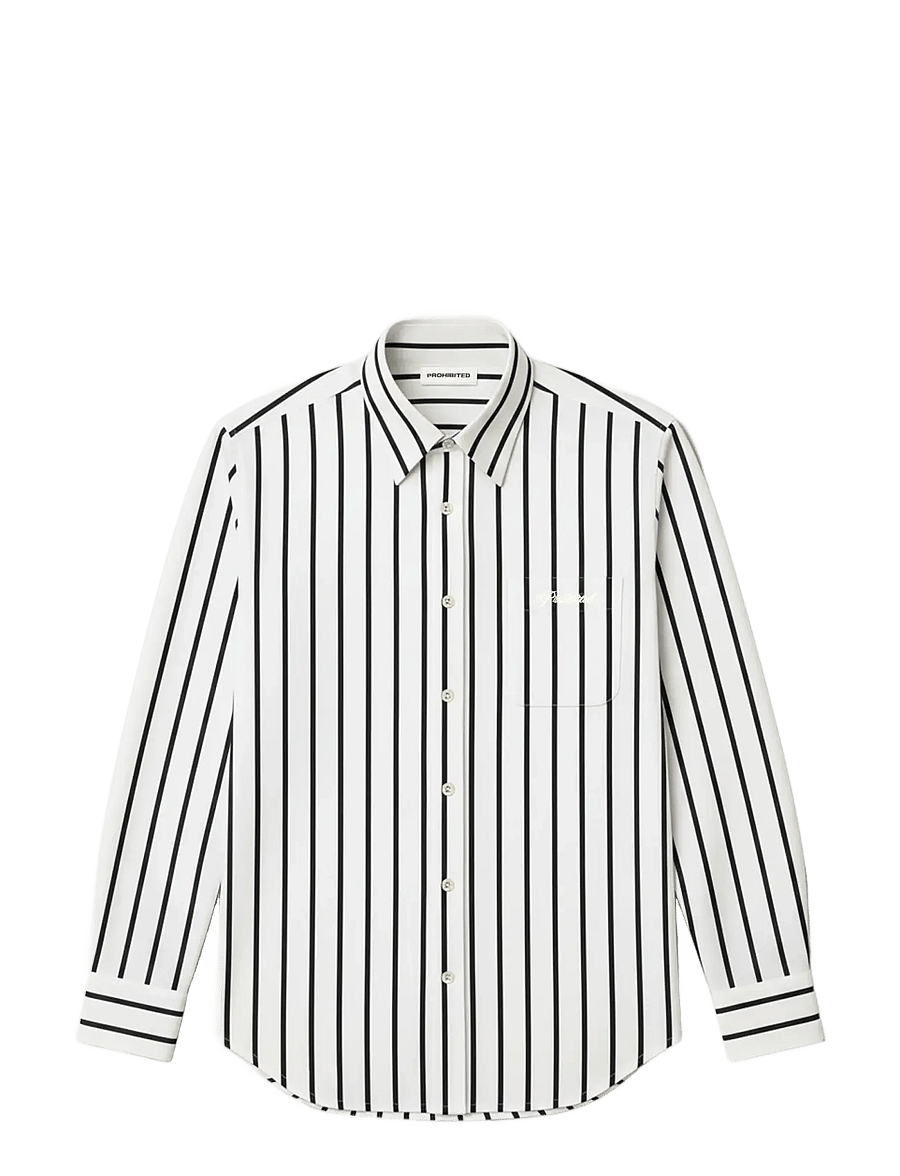 Prohibited - Reverse Dress Shirt - gestreifte hemden - white - 1