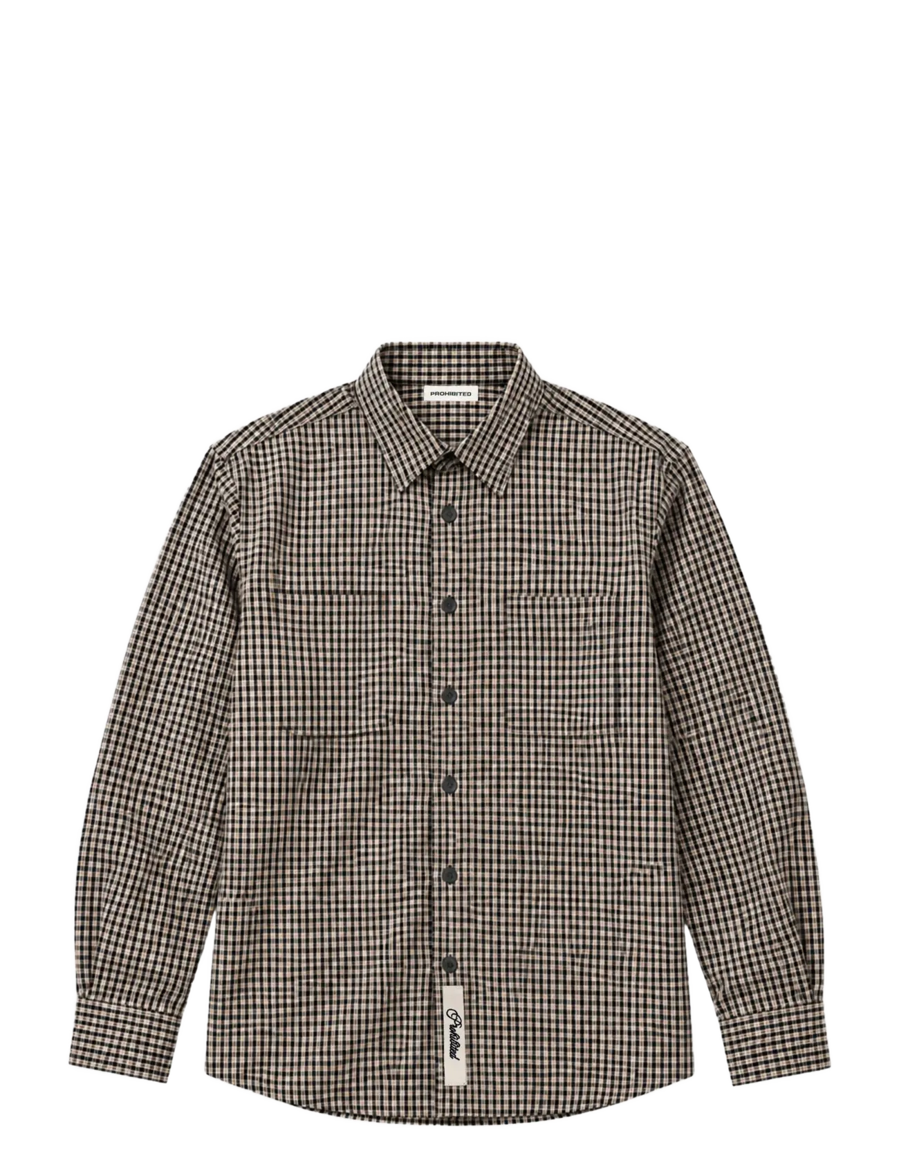 Prohibited - Alpine Checkered Dress Shirt - long-sleeved shirts - black/off-white - 1