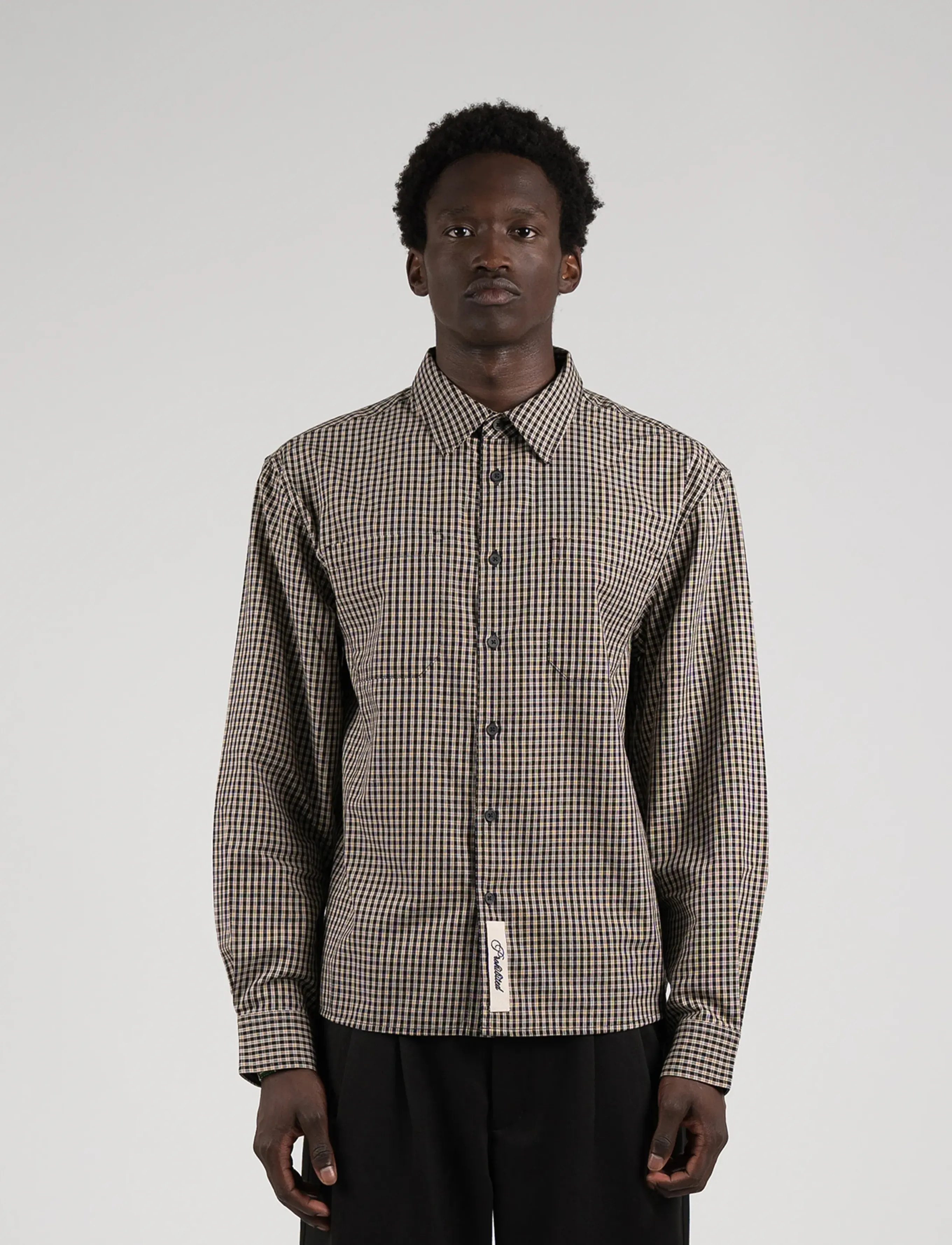 Prohibited Alpine Checkered Dress Shirt - Checkered shirts - BLACK/OFF-WHITE / black
