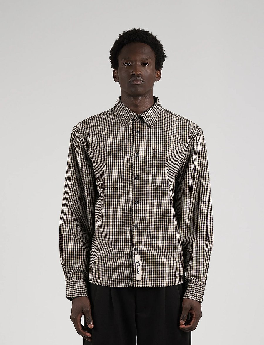Prohibited - Alpine Checkered Dress Shirt - long-sleeved shirts - black/off-white - 0