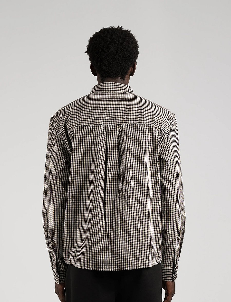 Prohibited - Alpine Checkered Dress Shirt - long-sleeved shirts - black/off-white - 2