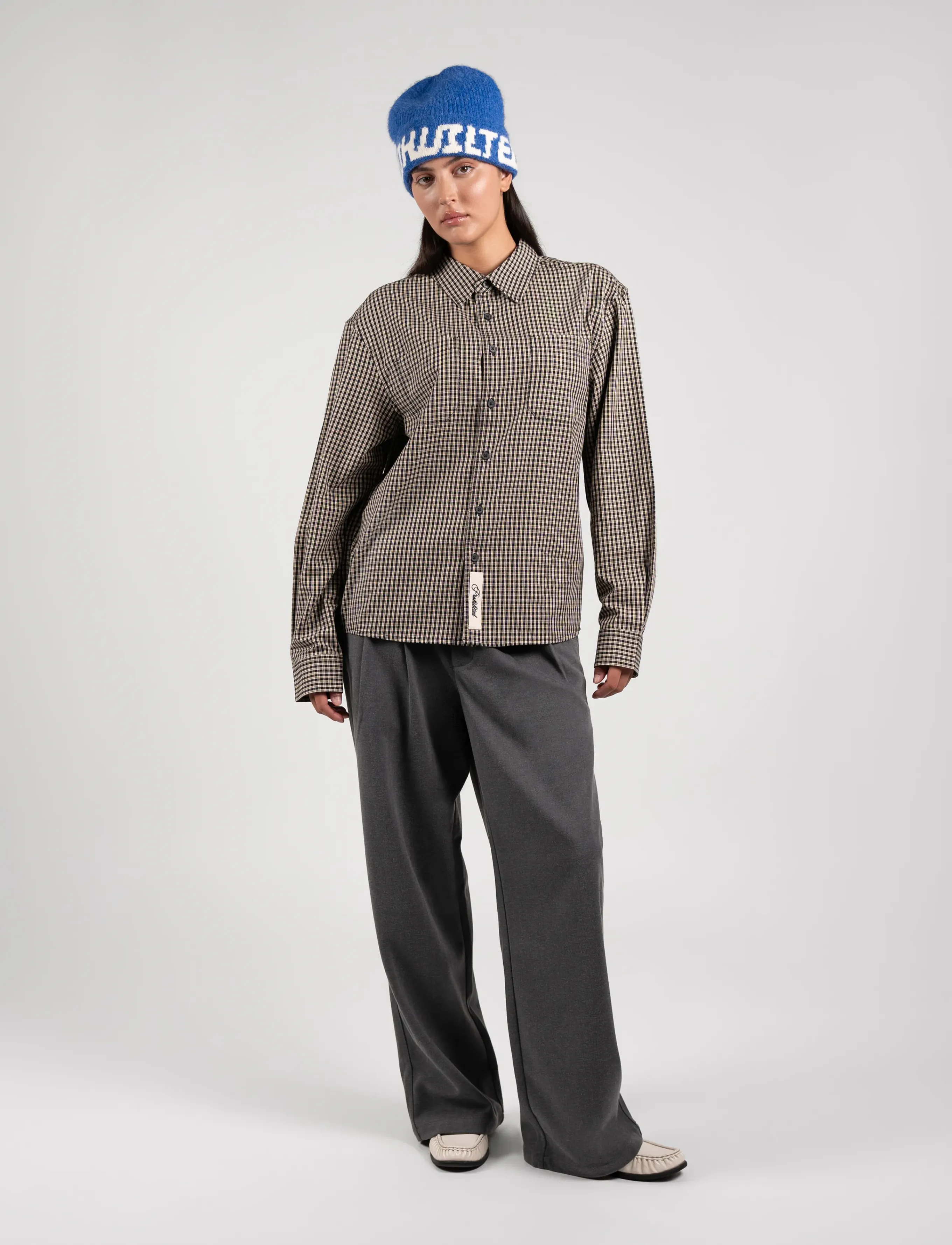Prohibited - Alpine Checkered Dress Shirt - long-sleeved shirts - black/off-white - 4