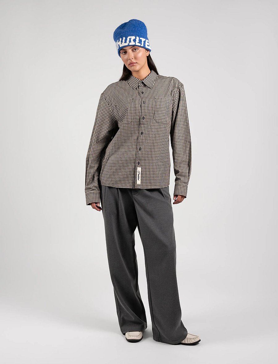 Prohibited - Alpine Checkered Dress Shirt - long-sleeved shirts - black/off-white - 4