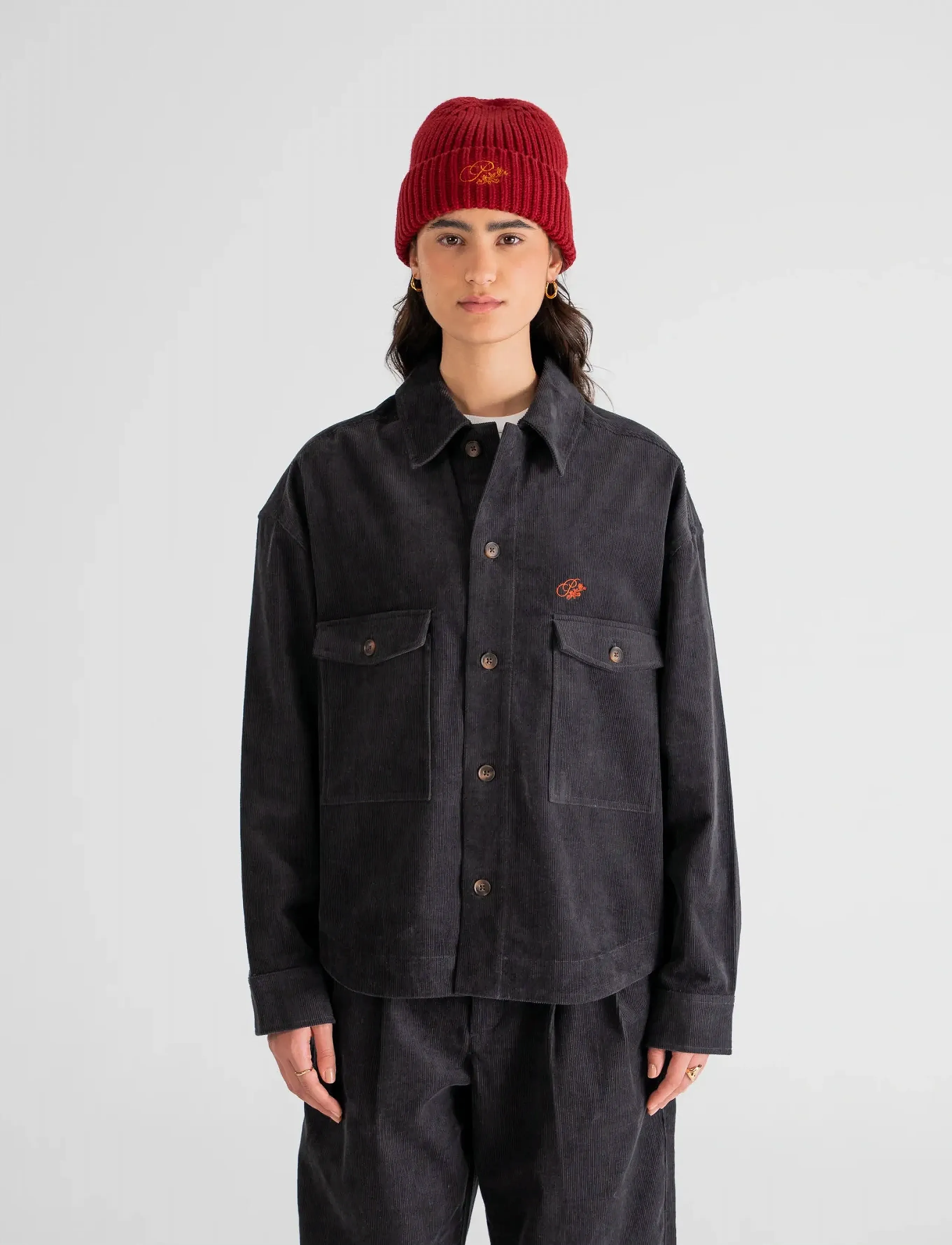 Prohibited Ranger Corduroy Overshirt, L, Oberteile, Grau - Overshirts, Männerswear