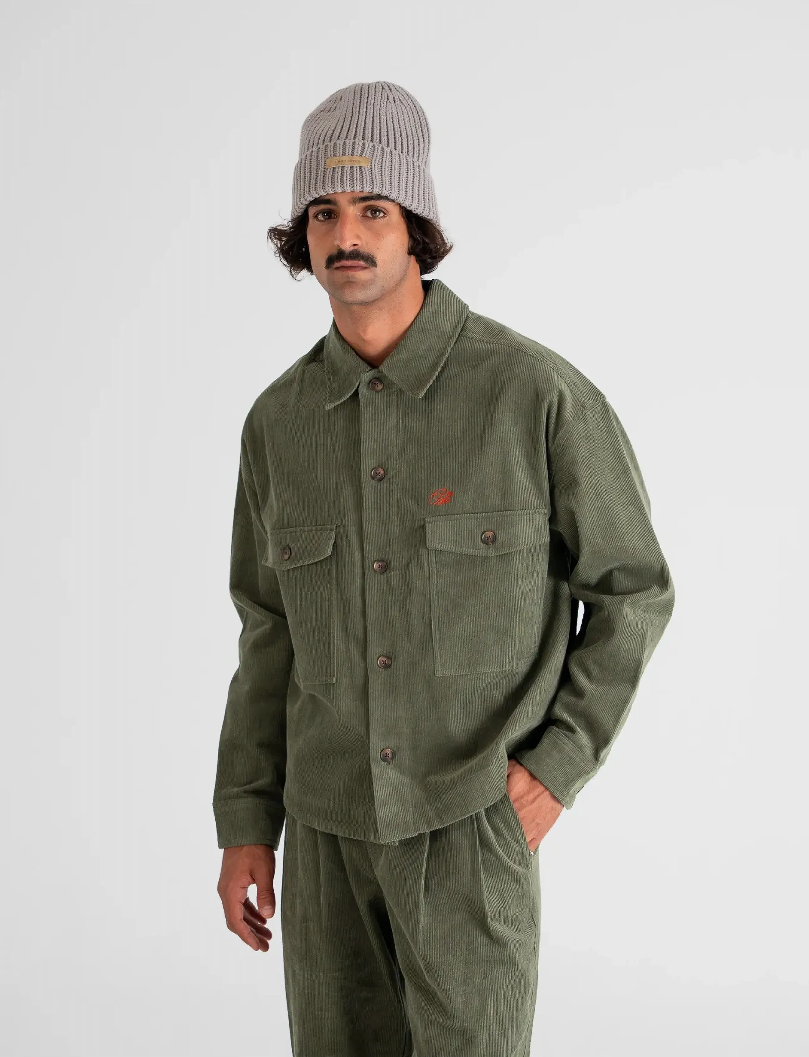 Prohibited Ranger Corduroy Overshirt, S, Oberteile, Grün - Overshirts, Männerswear