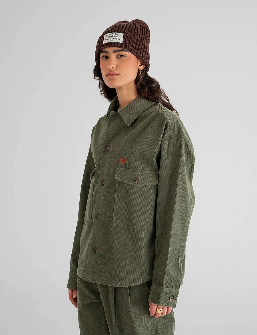 Prohibited - Ranger Corduroy Overshirt - langärmlige hemden - green - 4