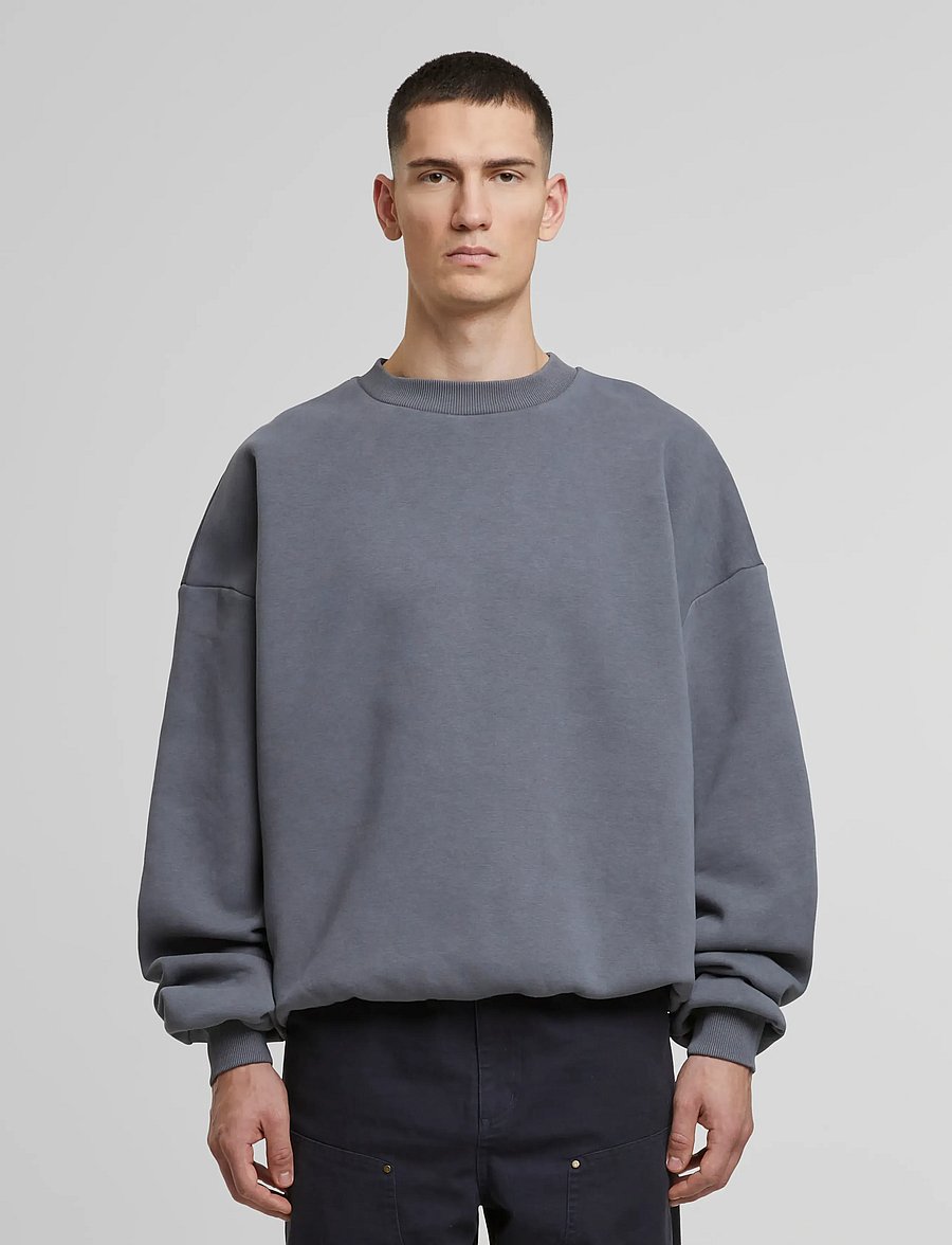 Prohibited - Oversized Crew Neck Grey (Stone Washed) - striktrøjer - grey (stone washed) - 5