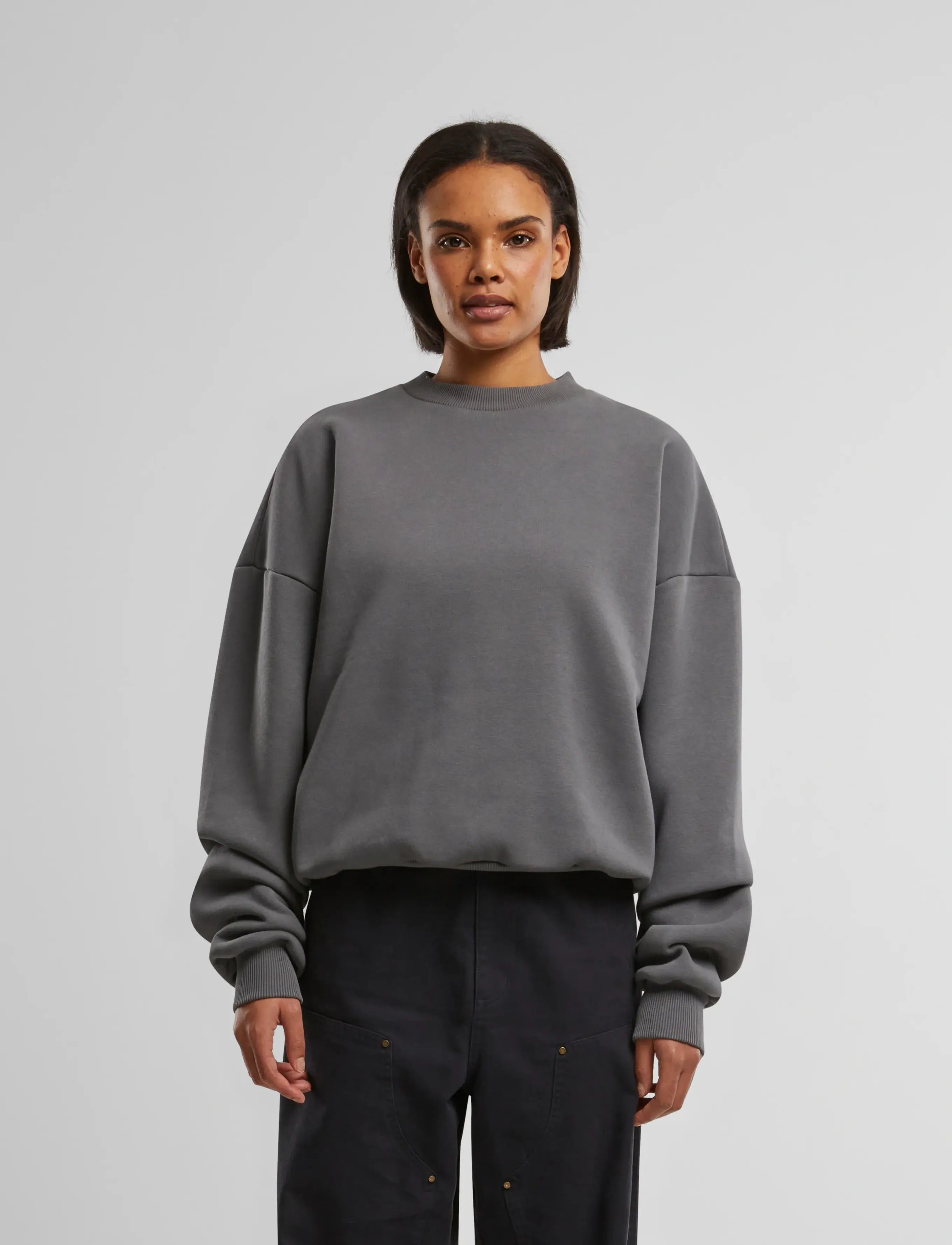 Prohibited Oversized Crew Neck Grey (Stone Washed) sweatshirts herr – bild 6