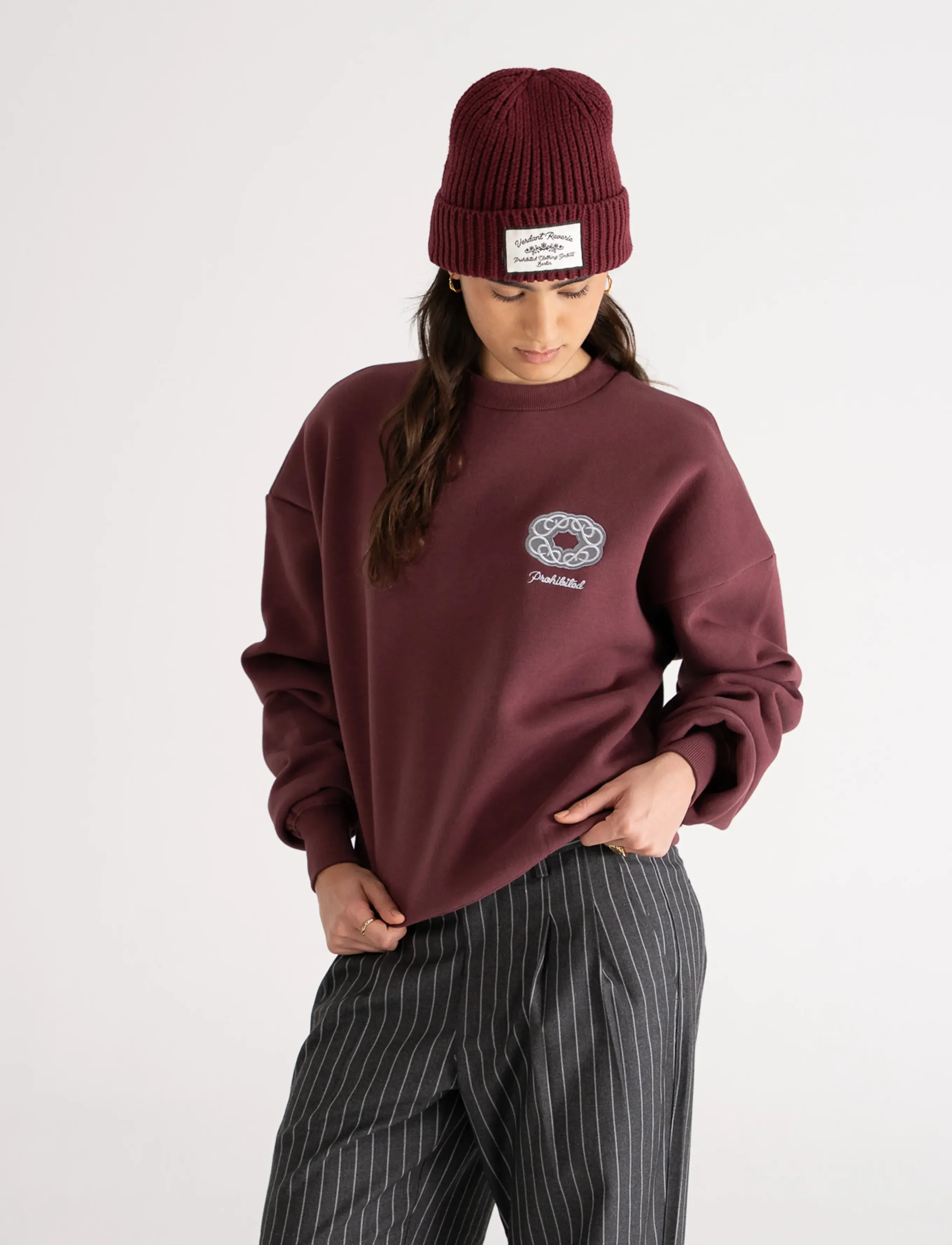 Prohibited Legacy Crew Neck - Sweatshirts - BERRY / burgundy