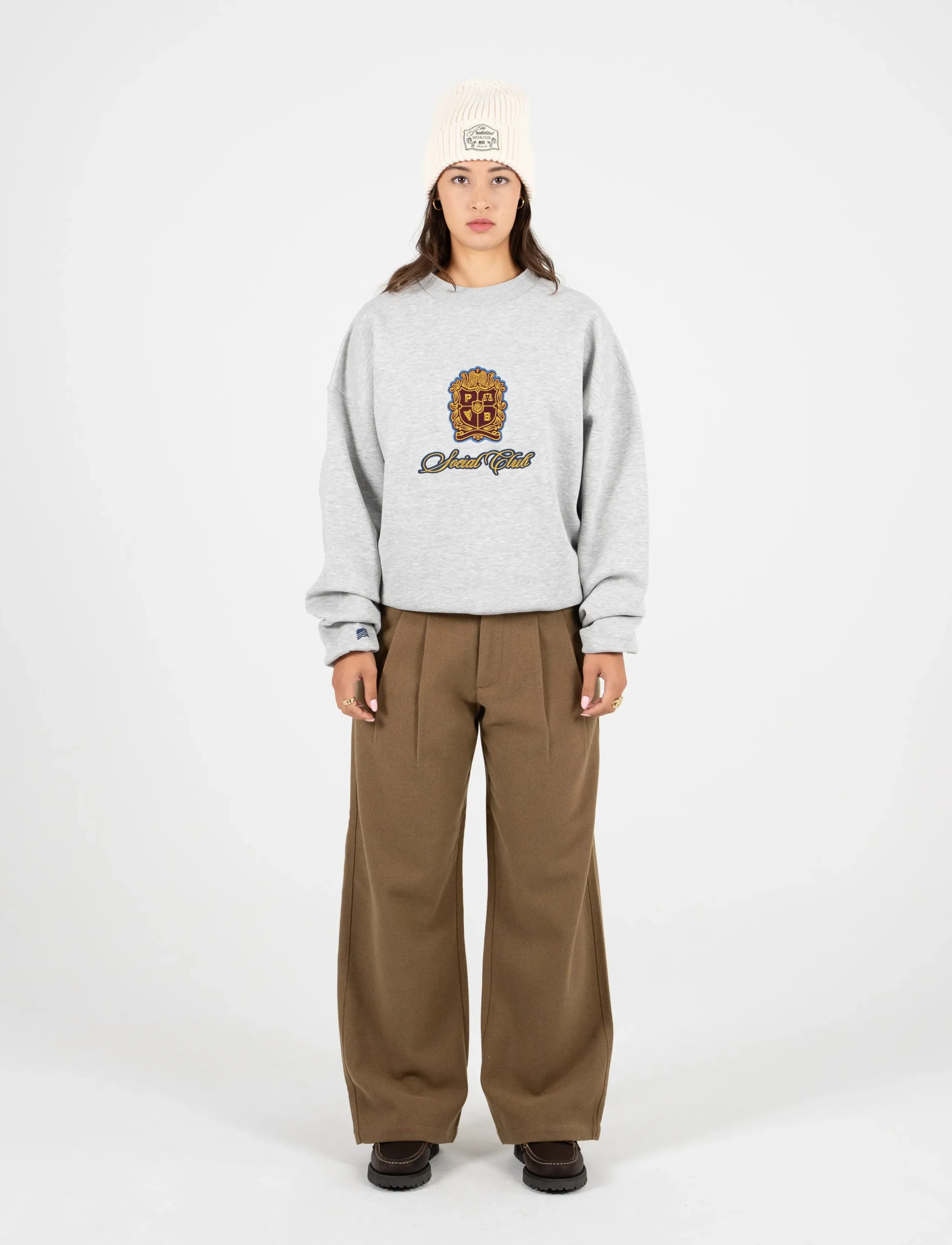 Prohibited - Emblem Patch Crew Neck - everyday style - grey melange - 3