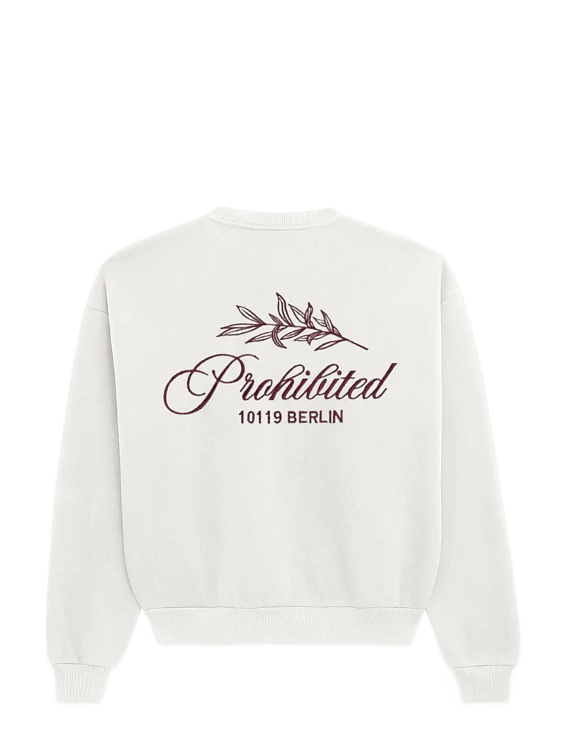 Prohibited - PB Leaf Crew Neck Off-White - rundhalsad - off-white - 1