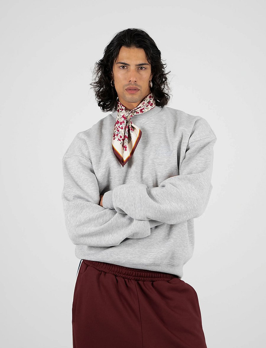 Prohibited - PB Leaf Crew Neck Grey Melange - hettupeysur - grey melange - 0