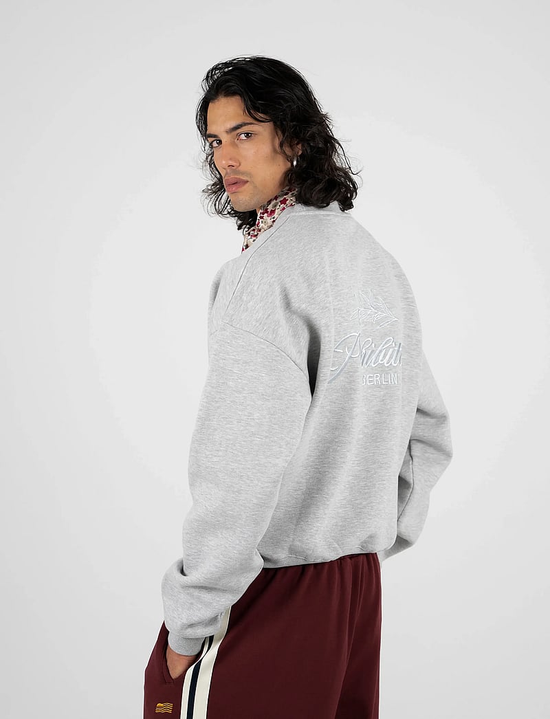 Prohibited - PB Leaf Crew Neck Grey Melange - rund hals - grey melange - 2