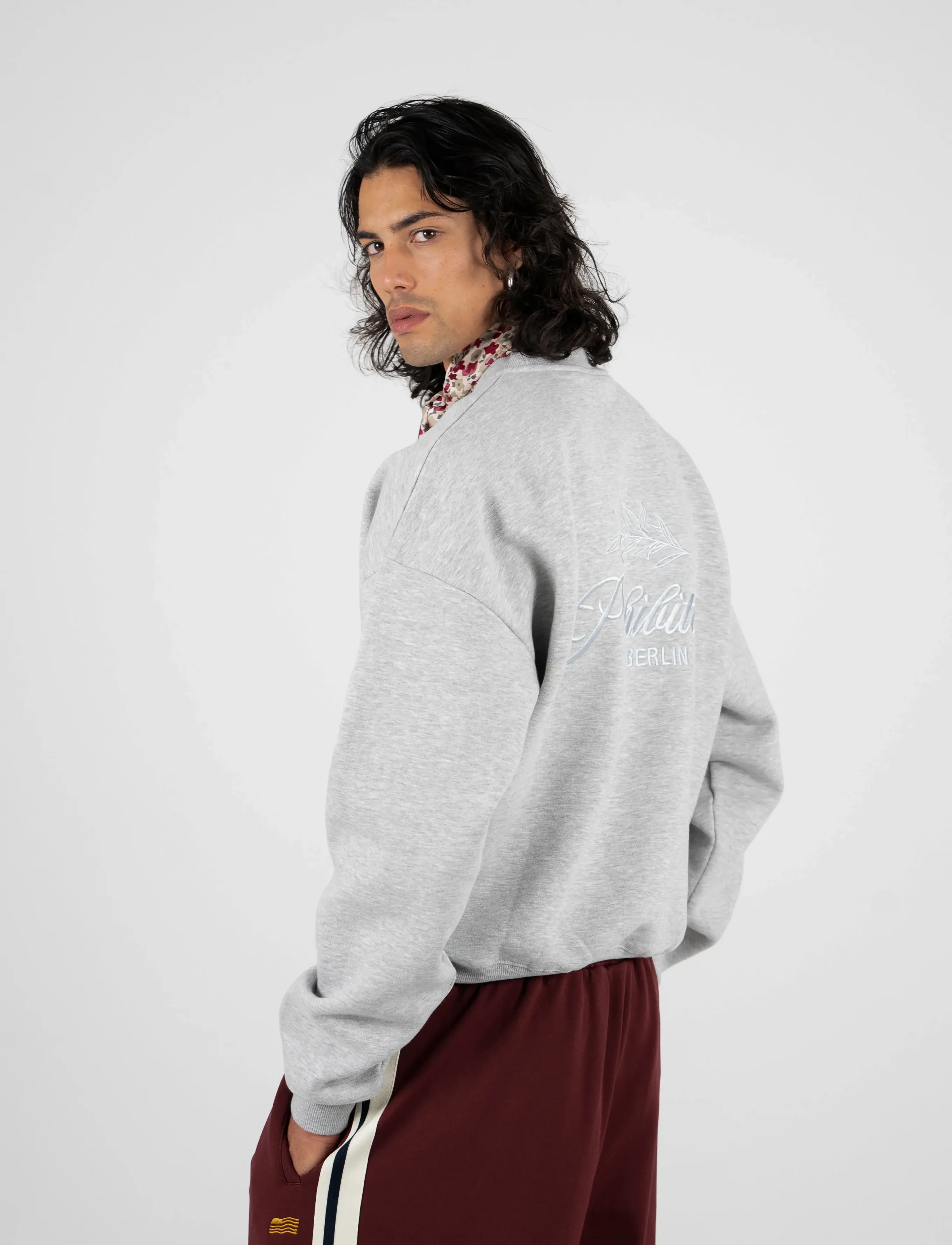 Prohibited - PB Leaf Crew Neck Grey Melange - tavalised kudumid - grey melange - 2