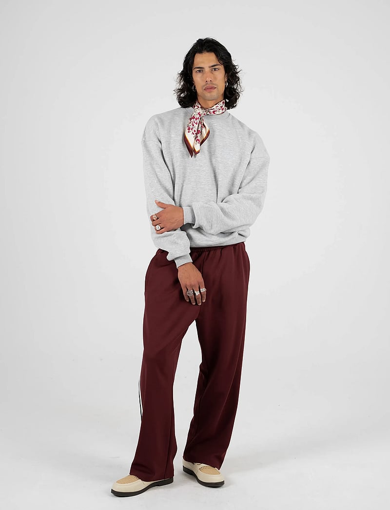 Prohibited - PB Leaf Crew Neck Grey Melange - rund hals - grey melange - 3
