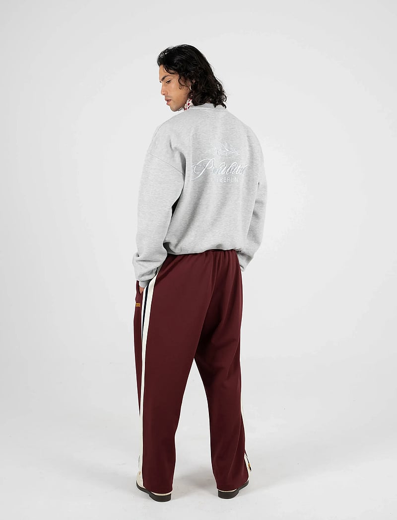 Prohibited - PB Leaf Crew Neck Grey Melange - rund hals - grey melange - 4