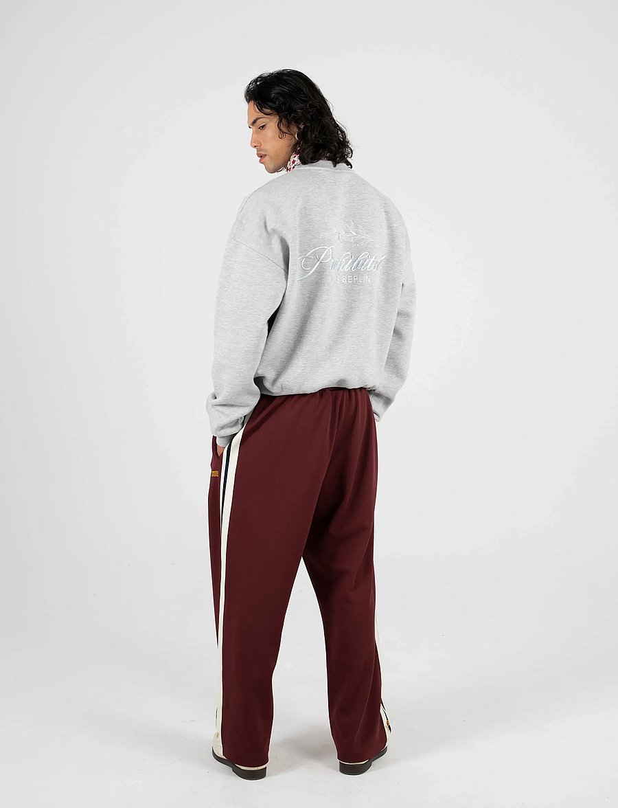Prohibited - PB Leaf Crew Neck Grey Melange - hettupeysur - grey melange - 4