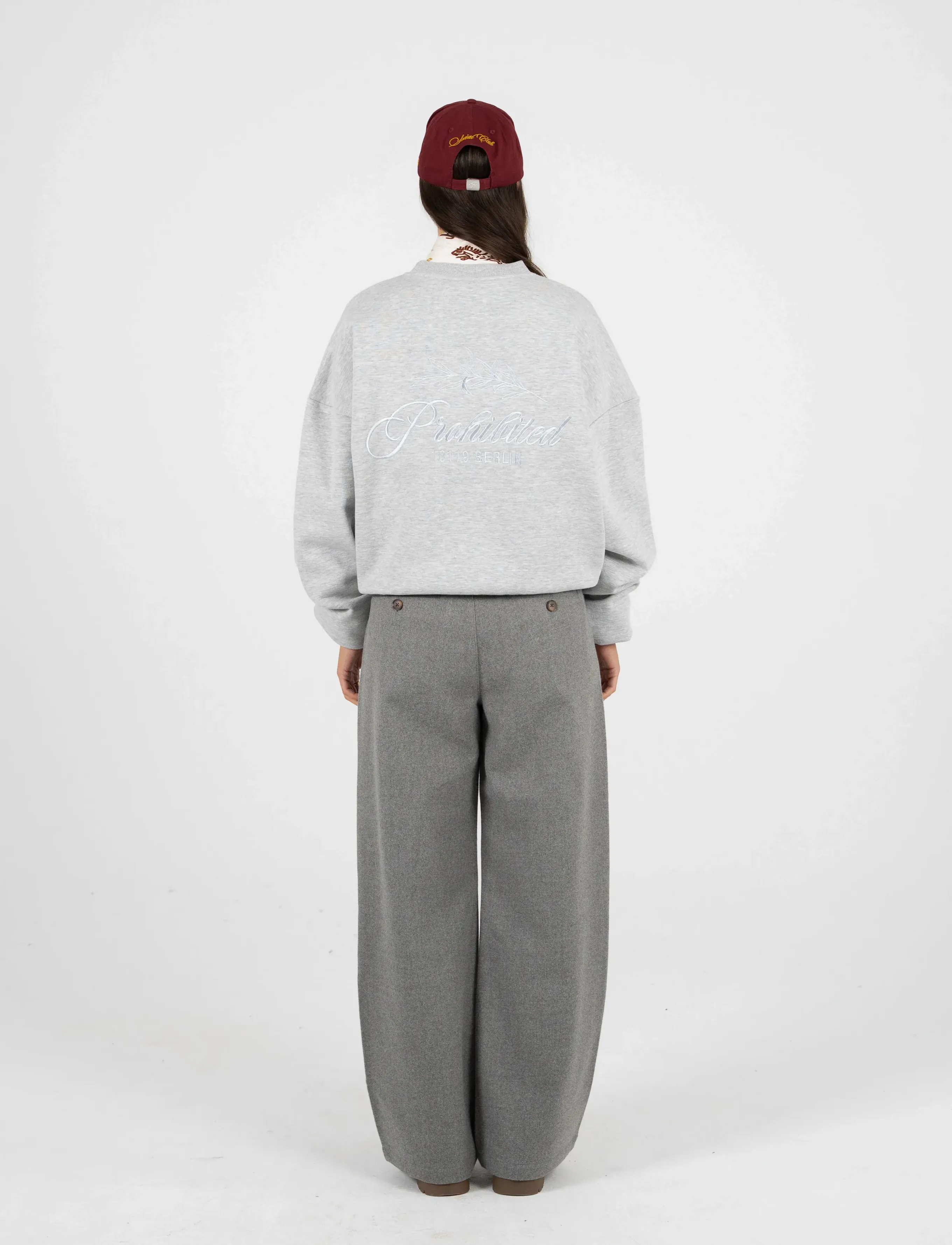 Prohibited Pb Leaf Crew Neck Grey Melange sweatshirts herr – bild 6