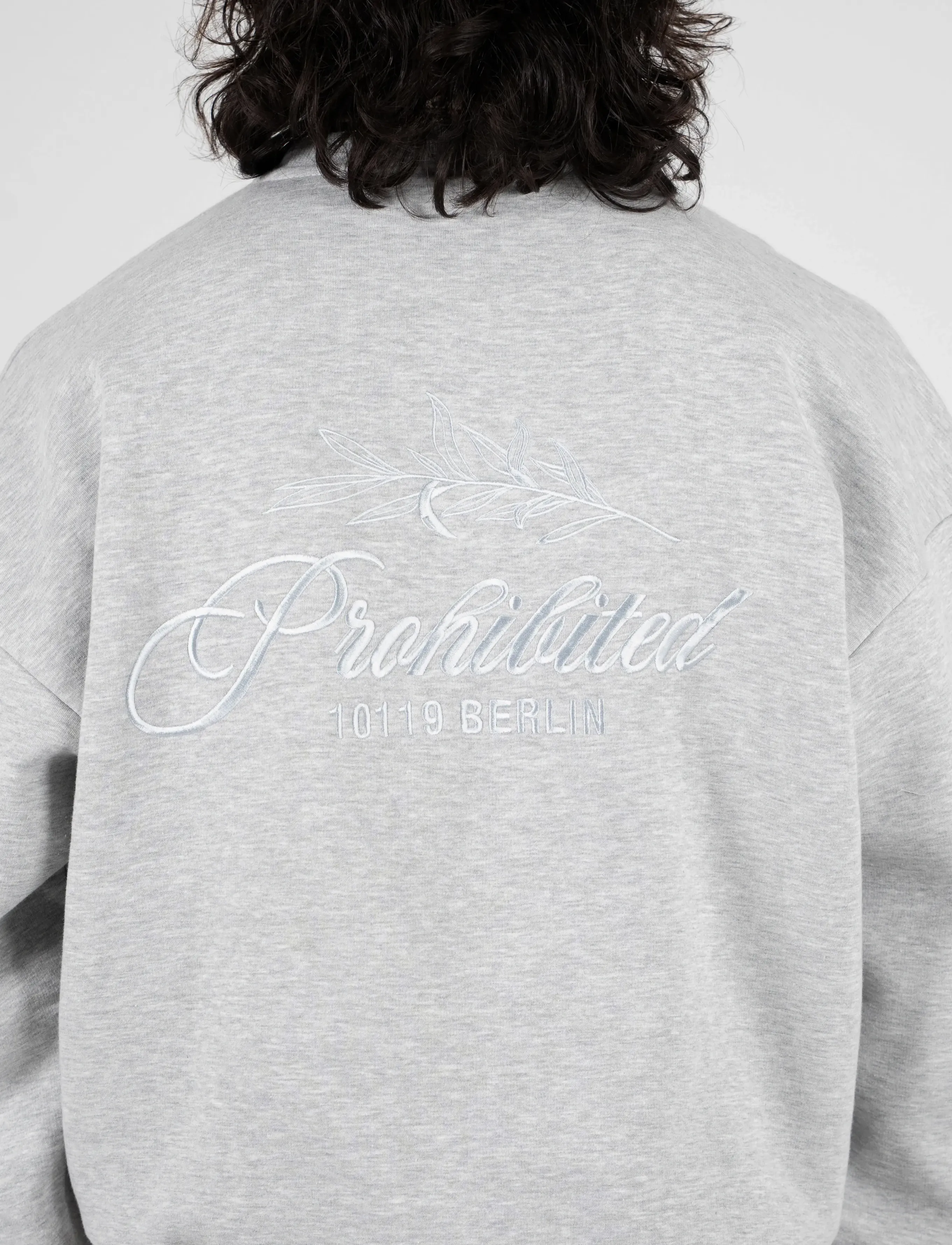Prohibited Pb Leaf Crew Neck Grey Melange sweatshirts herr – bild 7