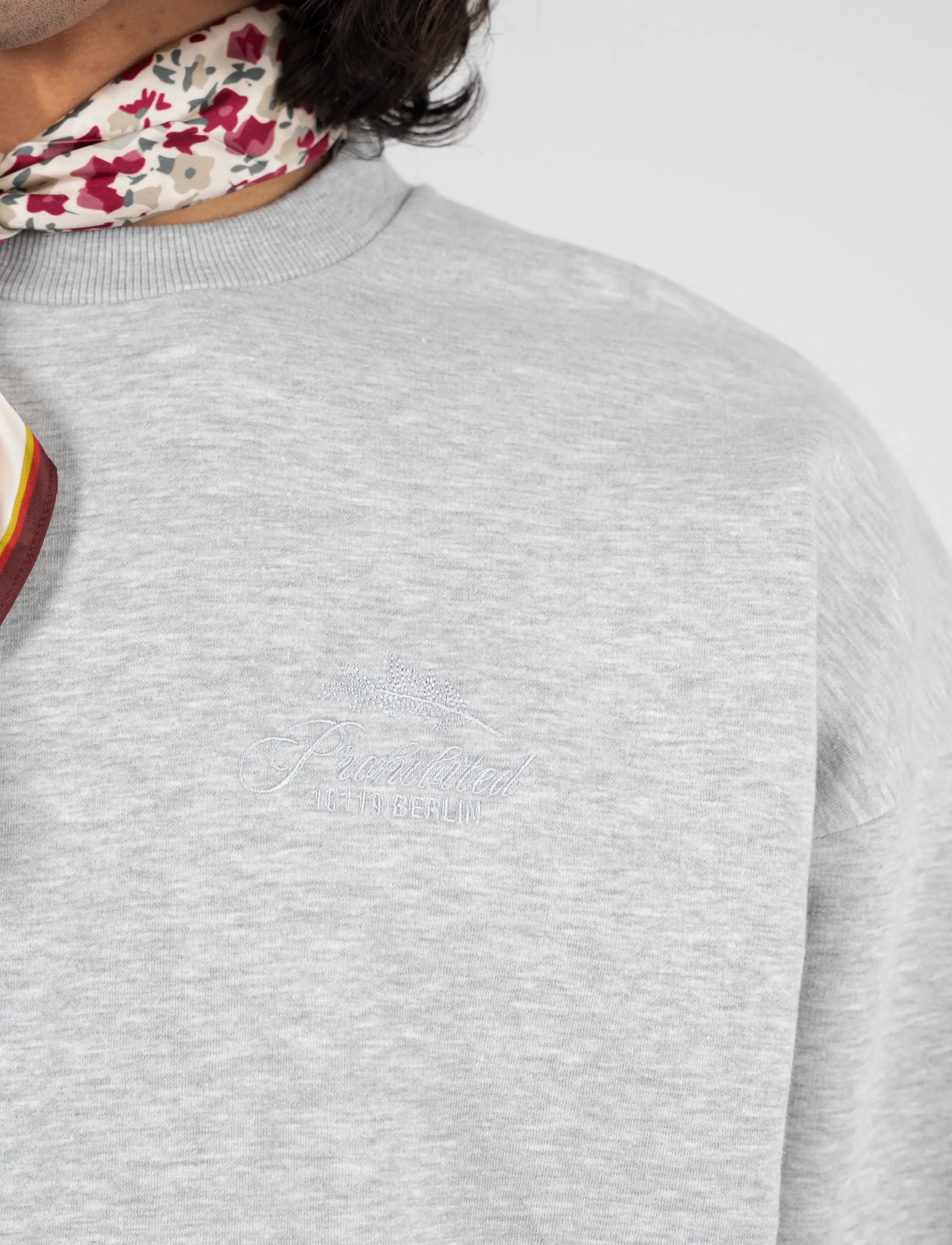 Prohibited Pb Leaf Crew Neck Grey Melange sweatshirts herr – bild 8
